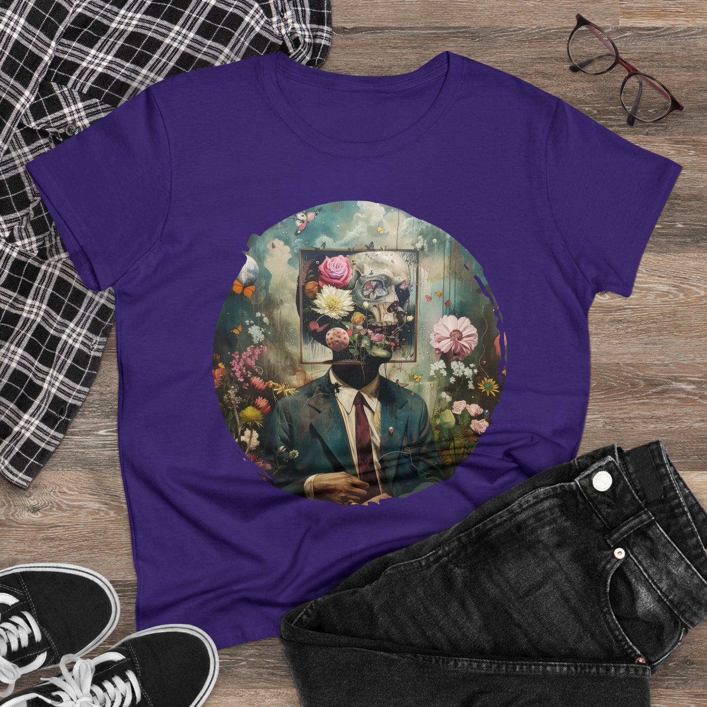 Flowers on My Mind - Women's Midweight Cotton Tee