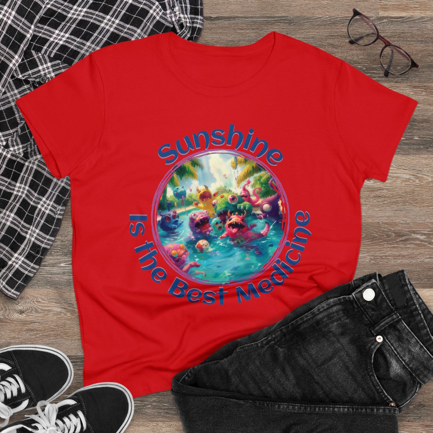 Sunshine is the Best Medicine - Women's Midweight Cotton Tee