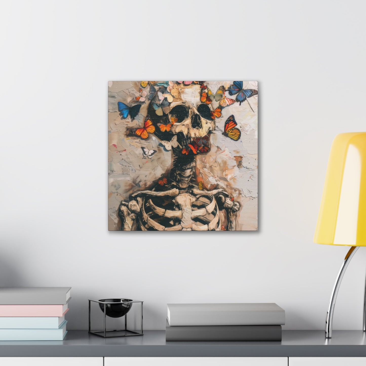 Skulls and Butterflies - Canvas Stretched, 0.75"