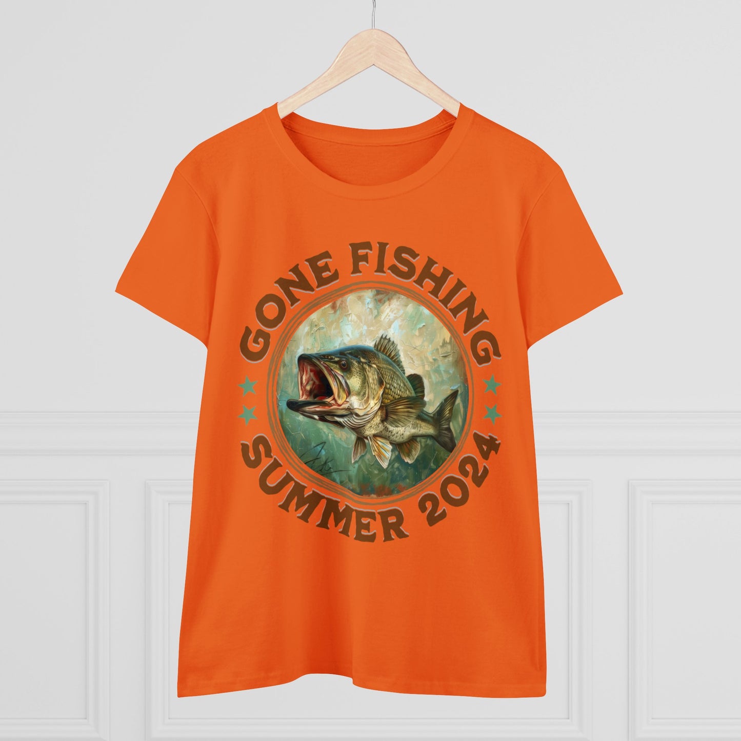 Gone Fishing - Women's Midweight Cotton Tee