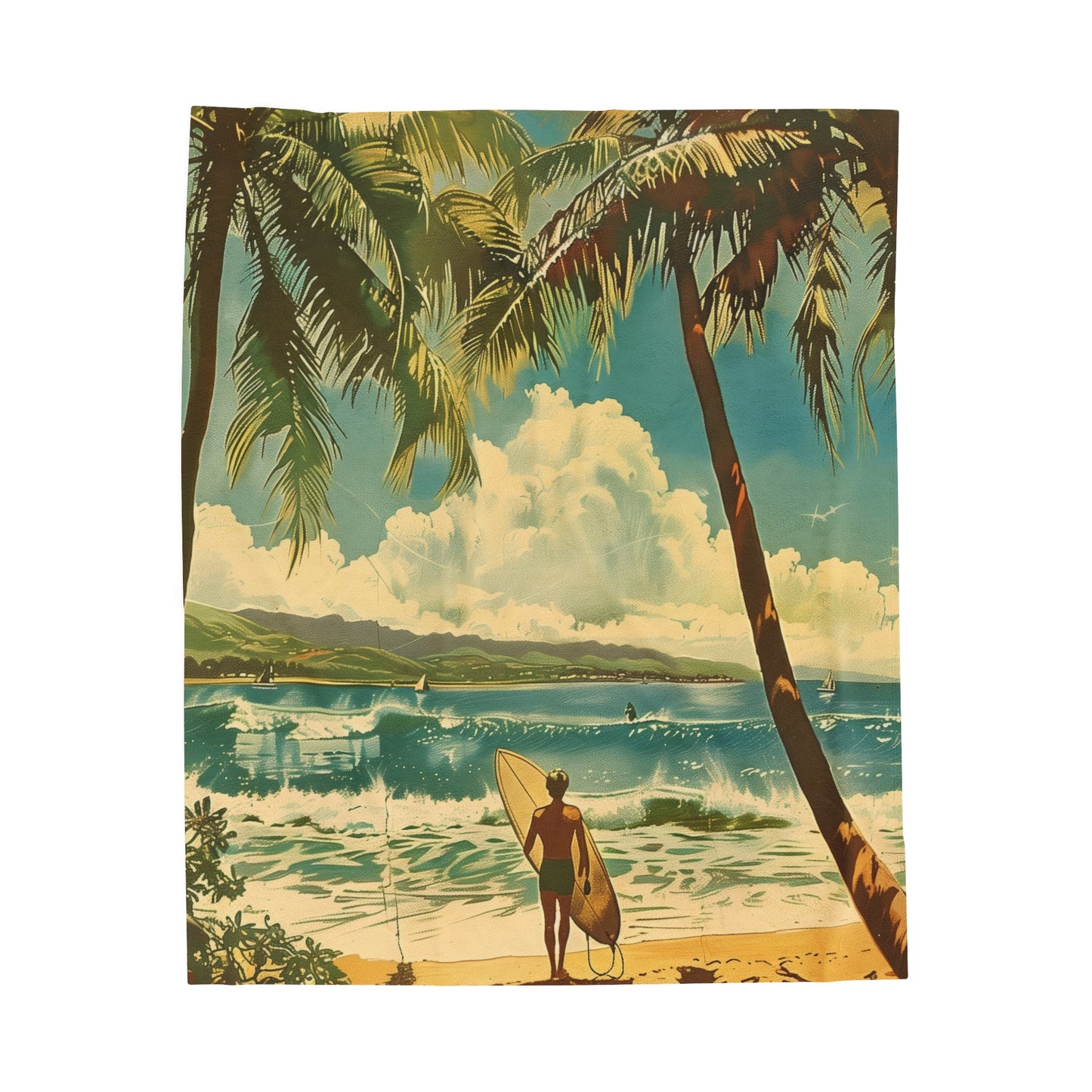 Surf Day - Velveteen Plush Blanket