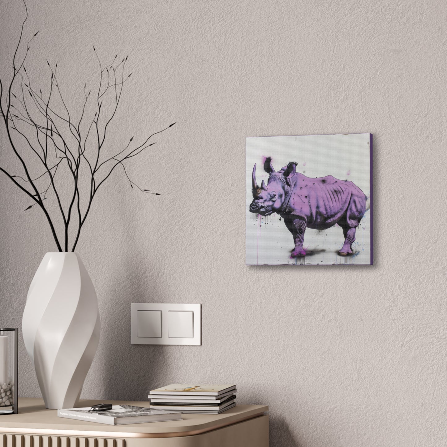 Purple Rhino - Canvas Stretched, 0.75"