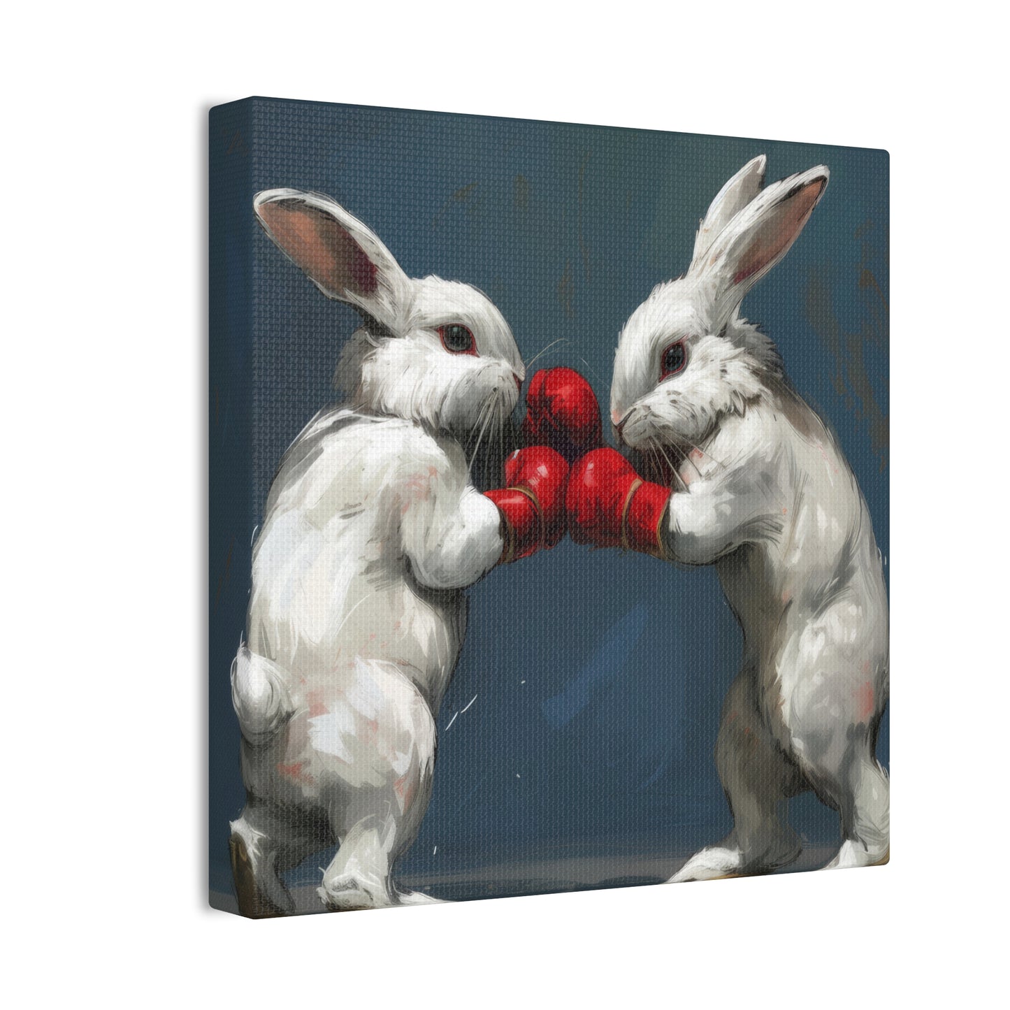 Boxing Rabbits - Canvas Stretched, 0.75"