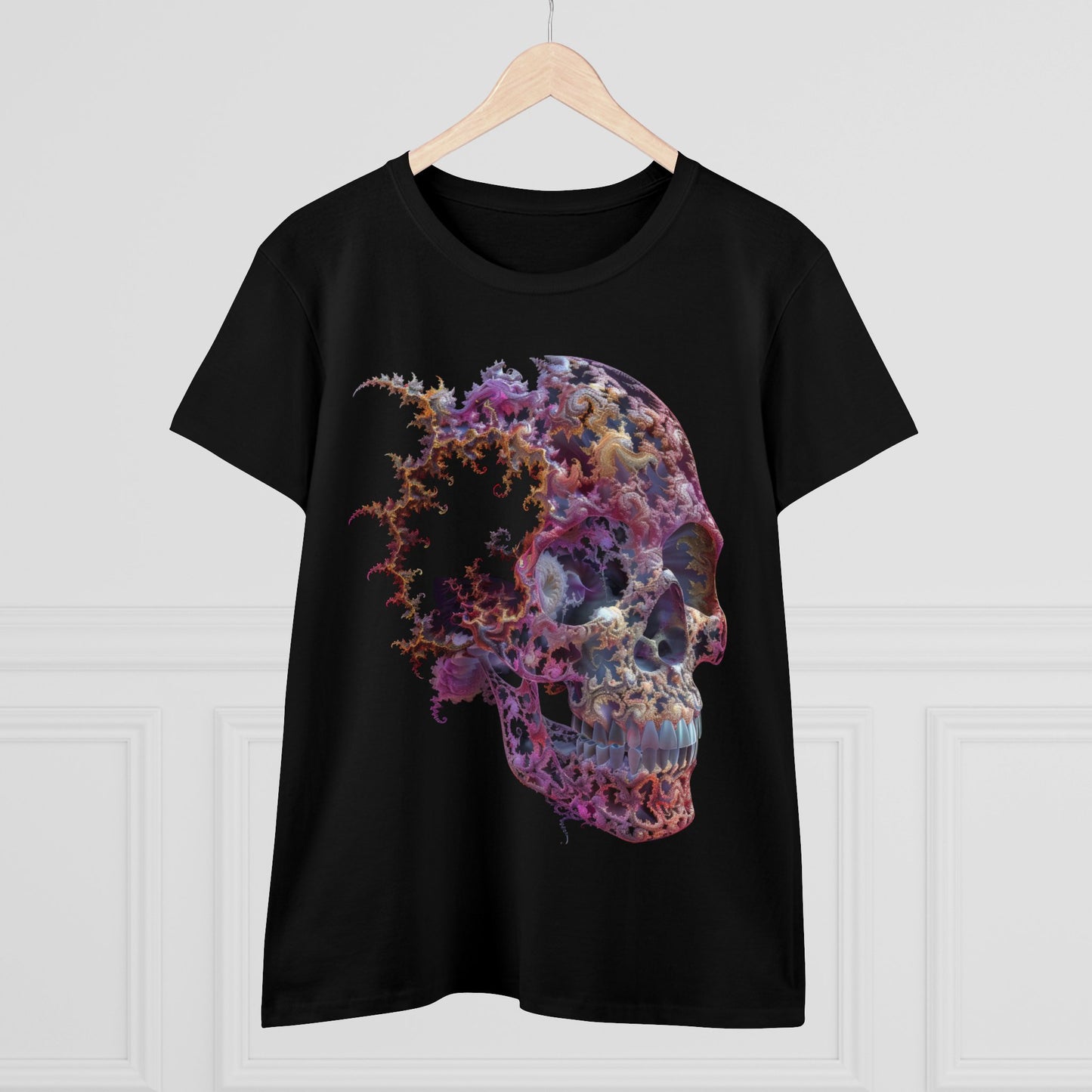 Fractal Skull - Women's Midweight Cotton Tee