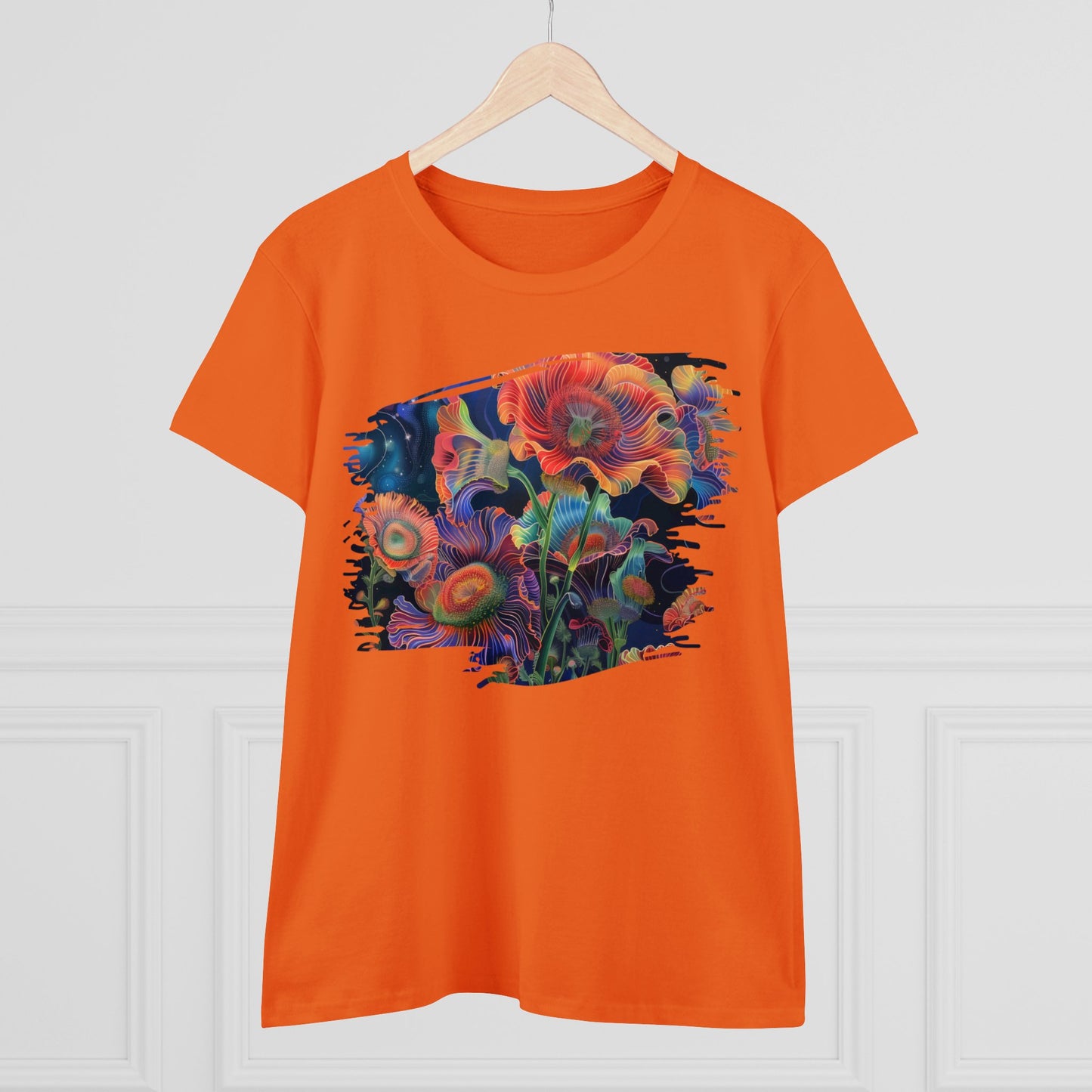 Pastel Flowers - Women's Midweight Cotton Tee