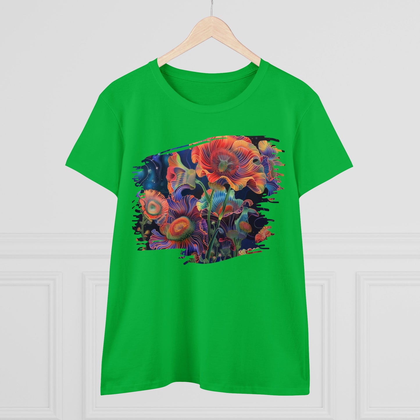 Pastel Flowers - Women's Midweight Cotton Tee