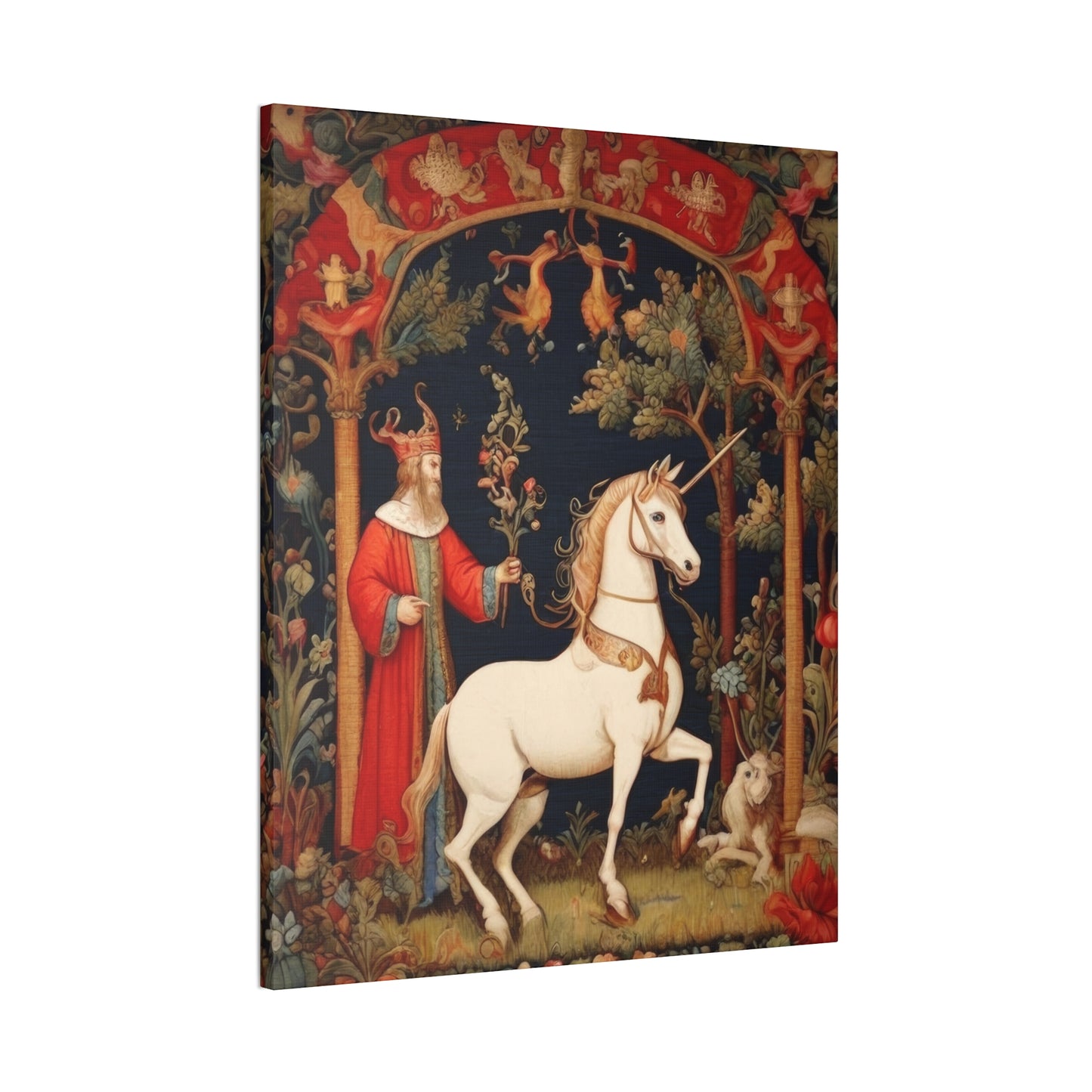 Wizard and the Unicorn Tapestry - Canvas Stretched, 0.75"