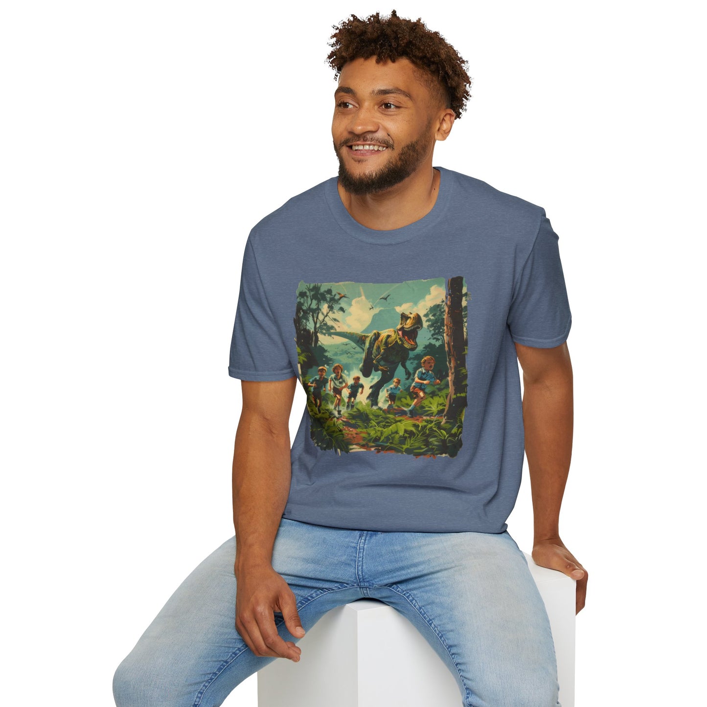 Dinosaur Chase - Unisex Softstyle T-Shirt