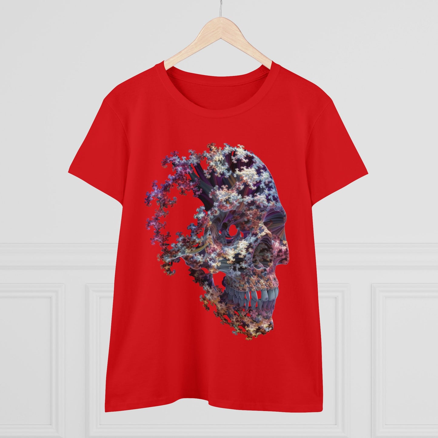 Fractal Skull - Women's Midweight Cotton Tee