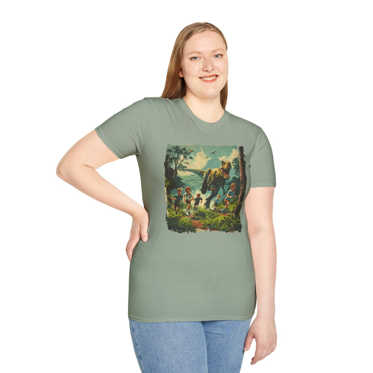 Dinosaur Chase - Unisex Softstyle T-Shirt