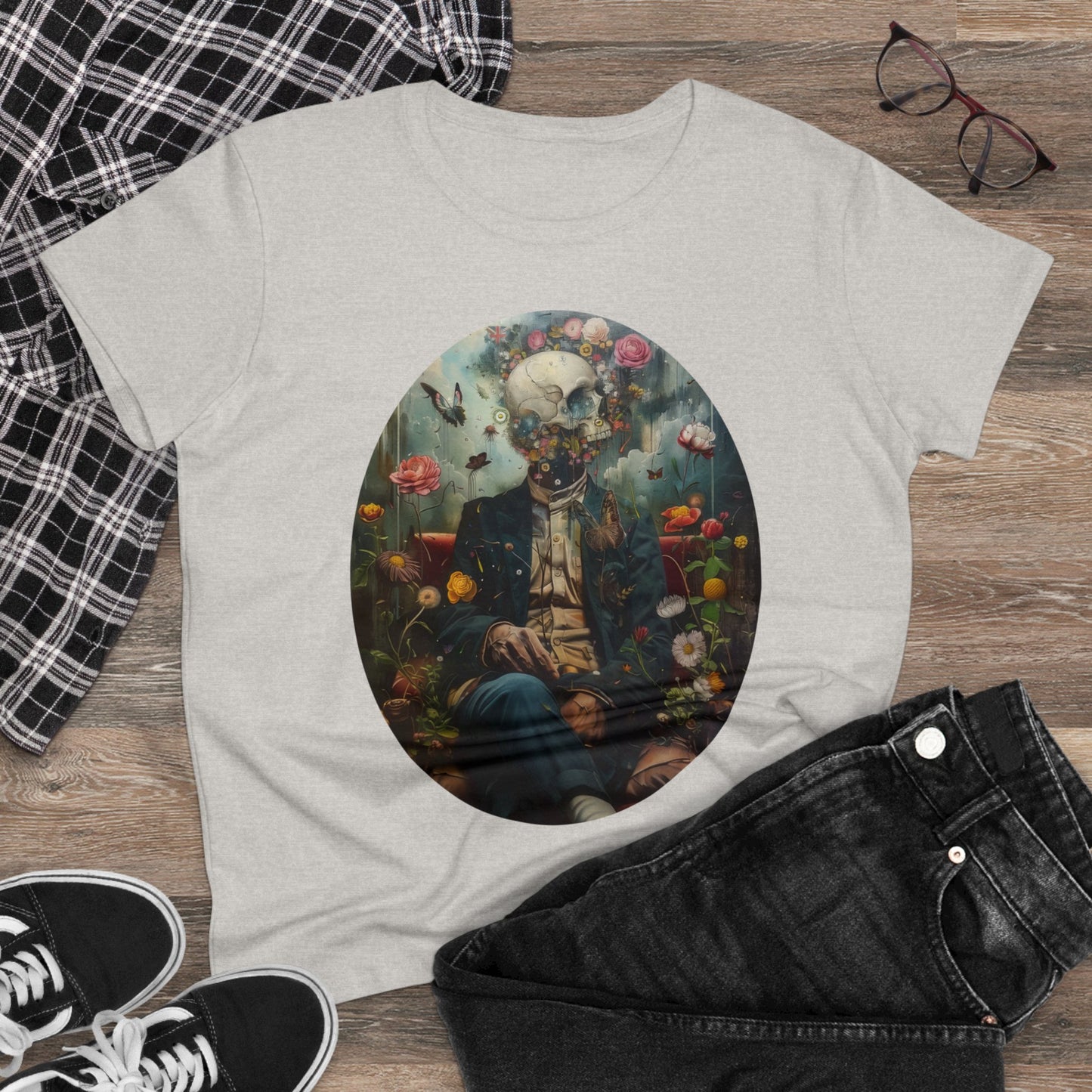 Flowers on My Mind - Women's Midweight Cotton Tee