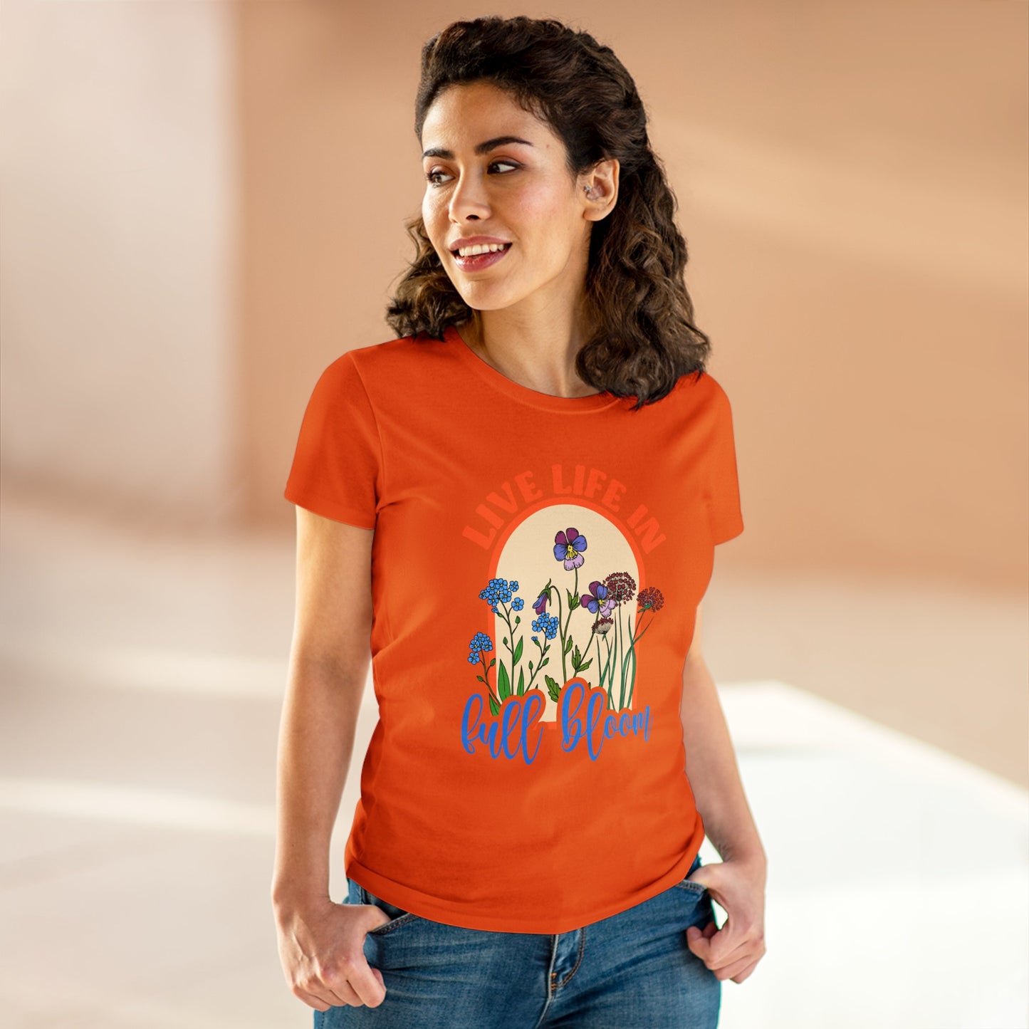 Live Life in Full Bloom - Gardening - Women's Midweight Cotton Tee