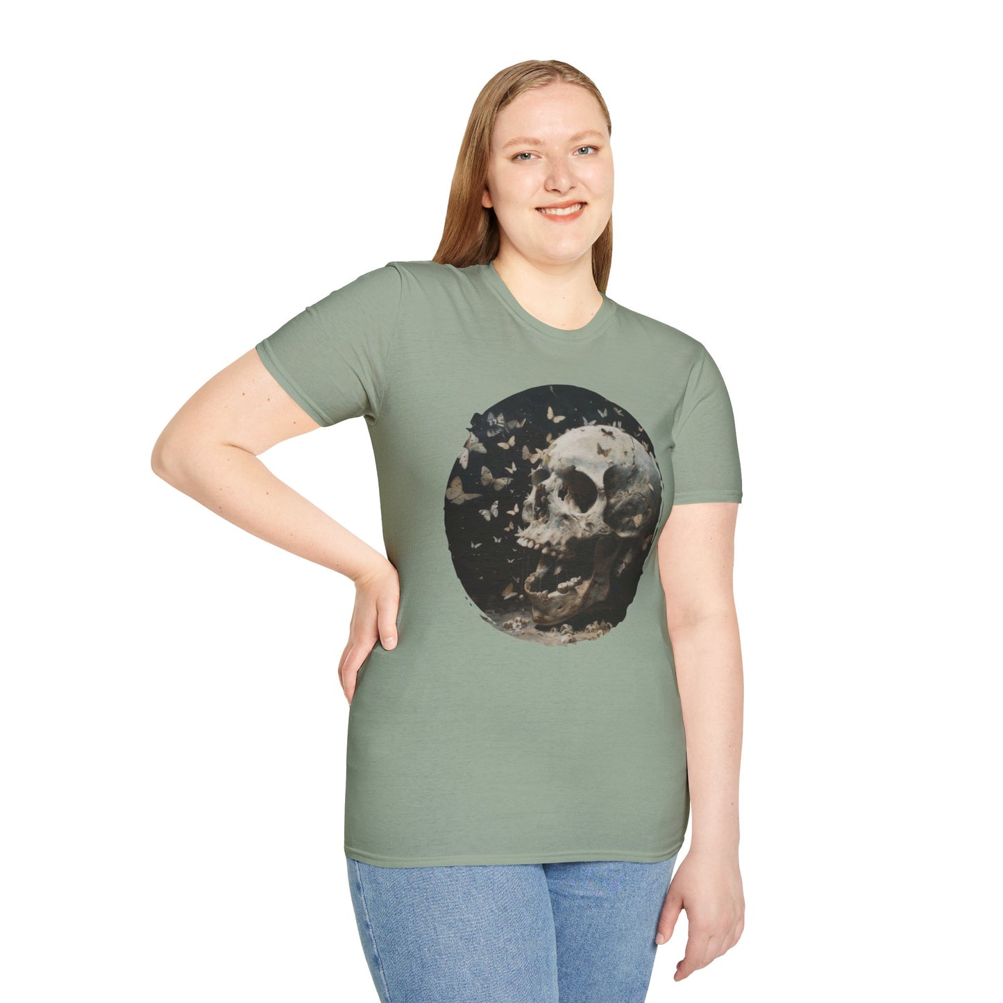 Skulls and Butterflies - Unisex Softstyle T-Shirt