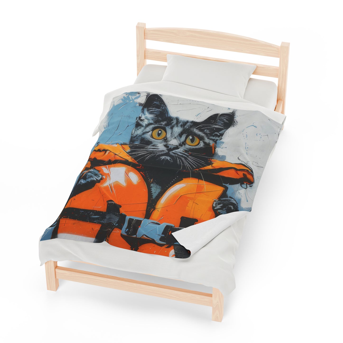 Rescue Cat - Velveteen Plush Blanket