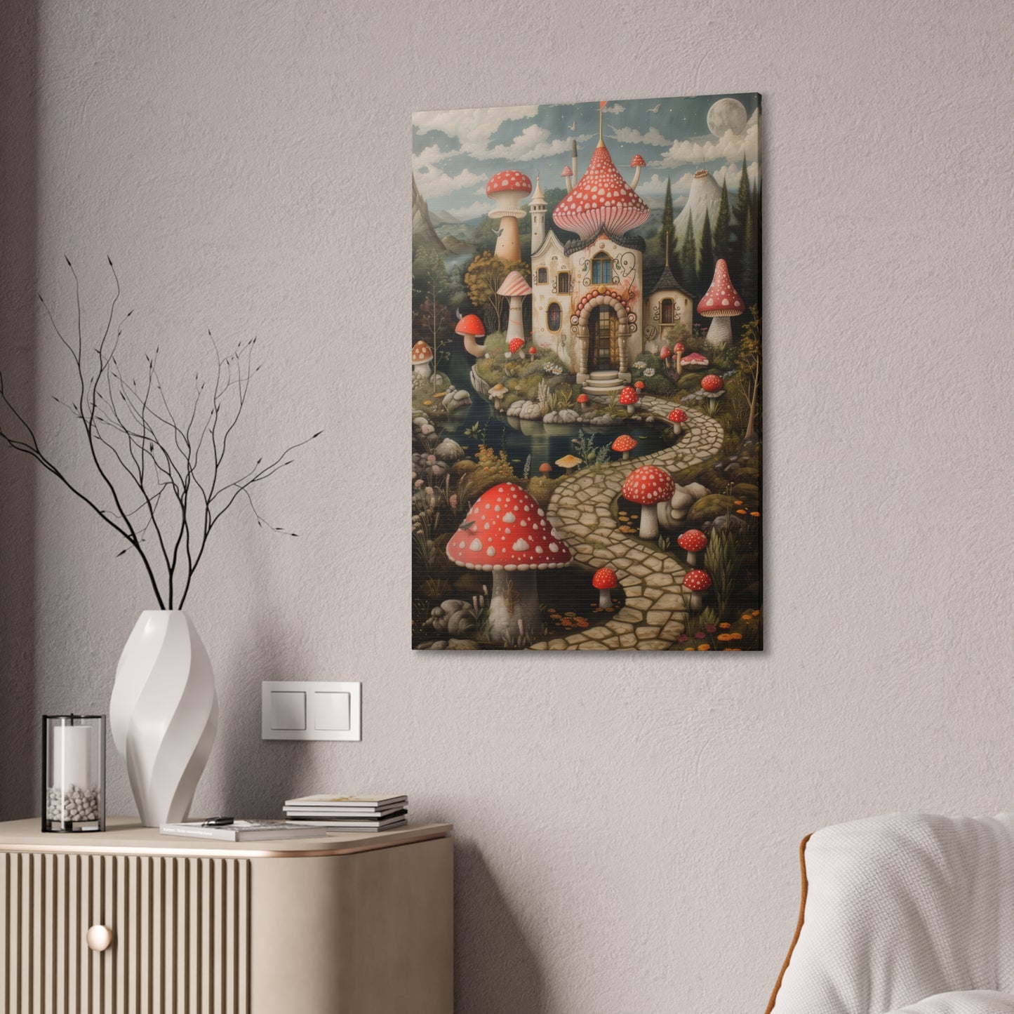 Mushroom Castle - Canvas Stretched, 0.75"