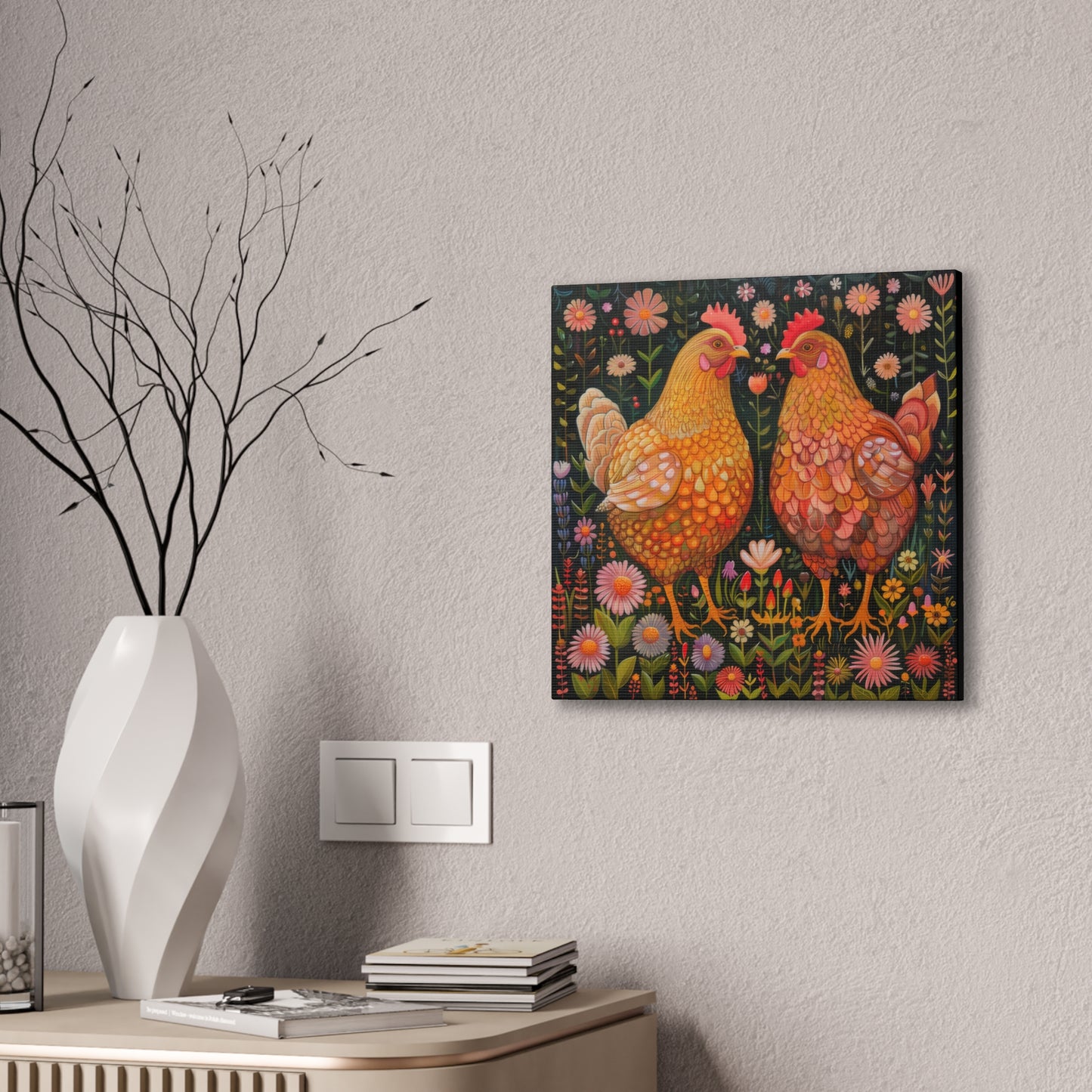 Chickens - Canvas Stretched, 0.75" - Canvas Stretched, 0.75"