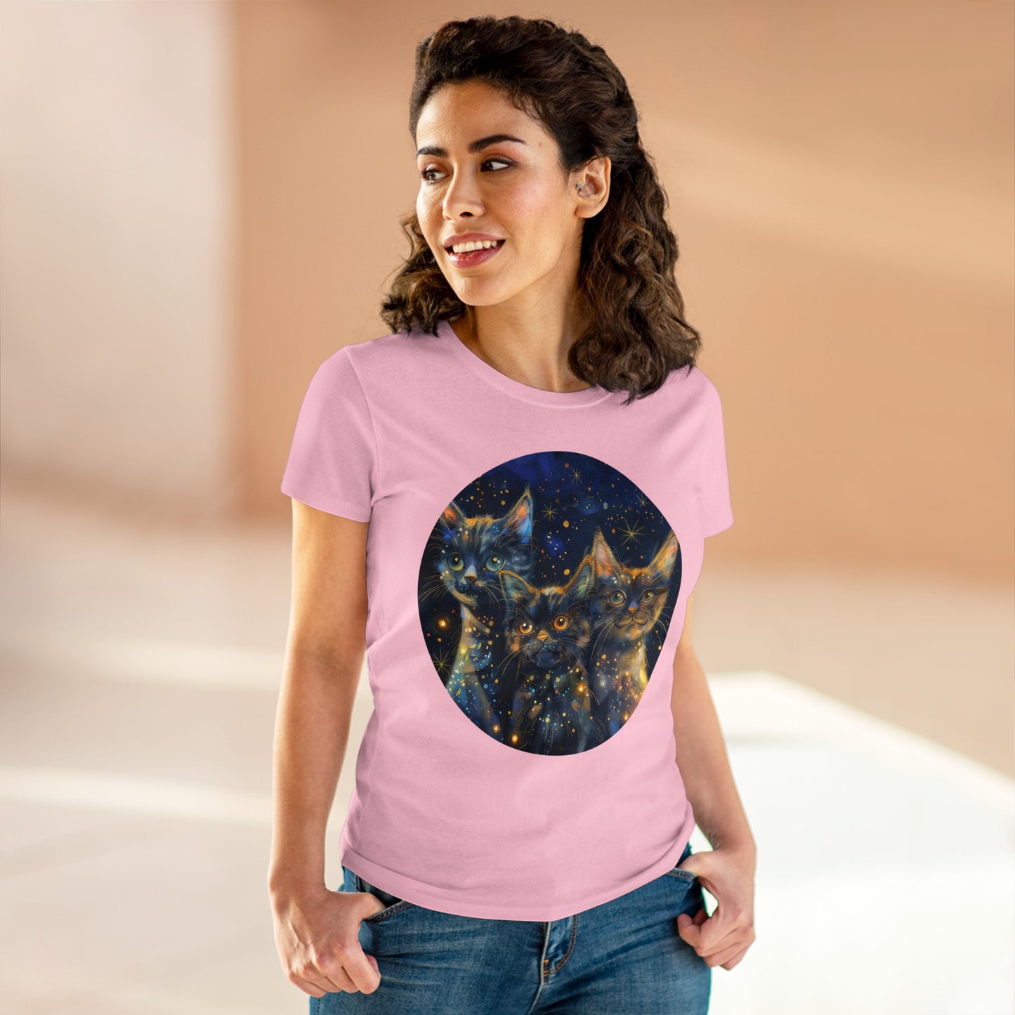 Sparkle Kitty - Women's Midweight Cotton Tee