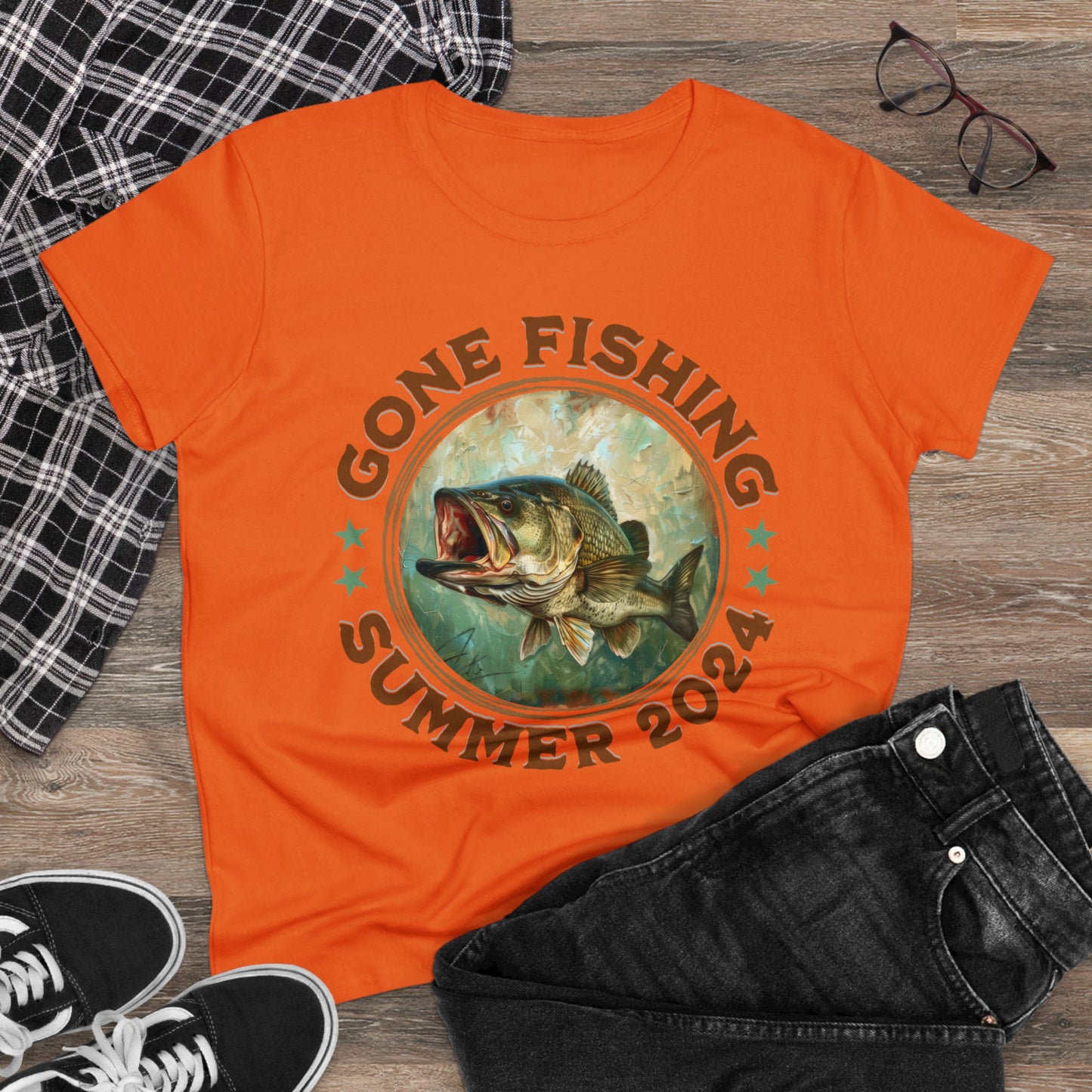 Gone Fishing - Women's Midweight Cotton Tee