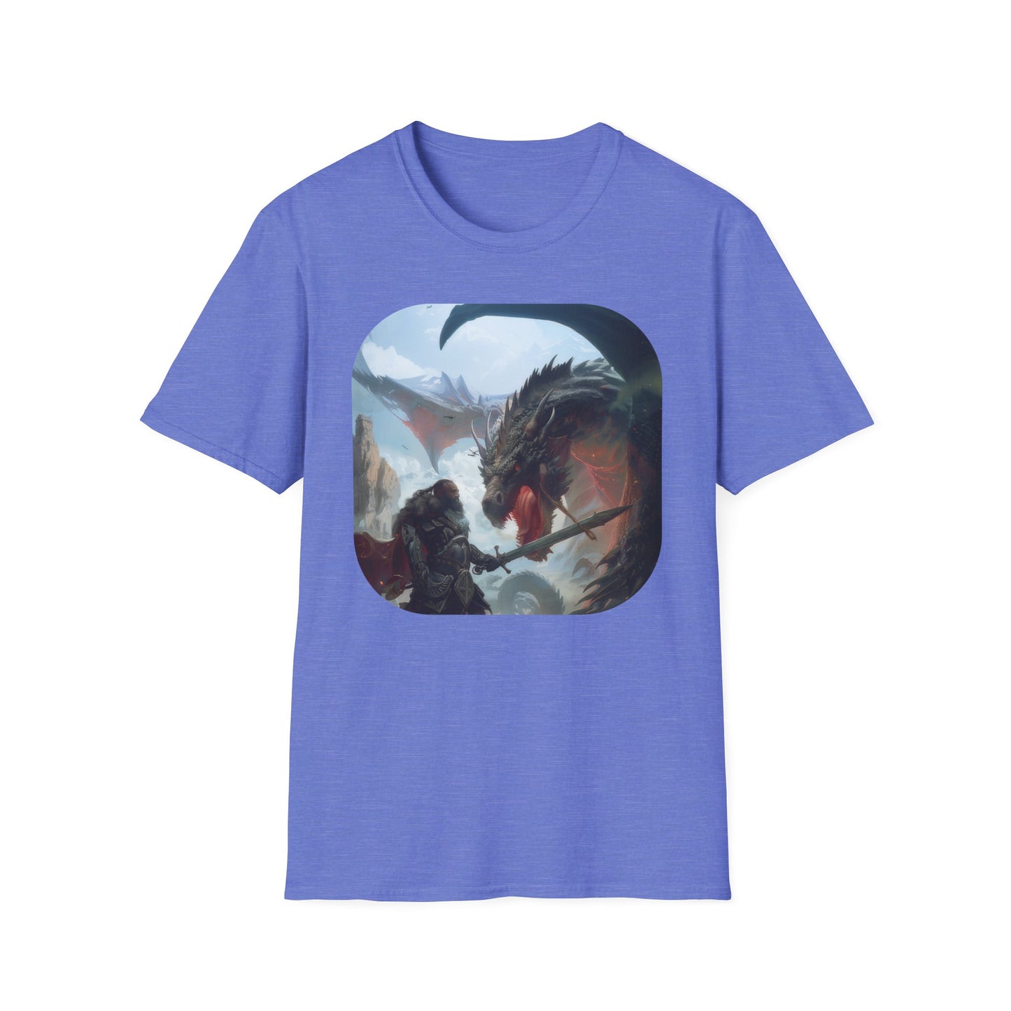 Fighter and Dragon - Unisex Softstyle T-Shirt