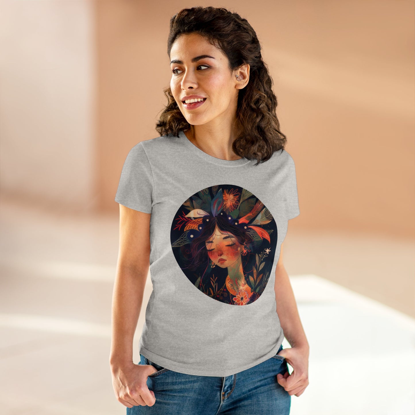 Flower Girl - Flowers - Women's Midweight Cotton Tee