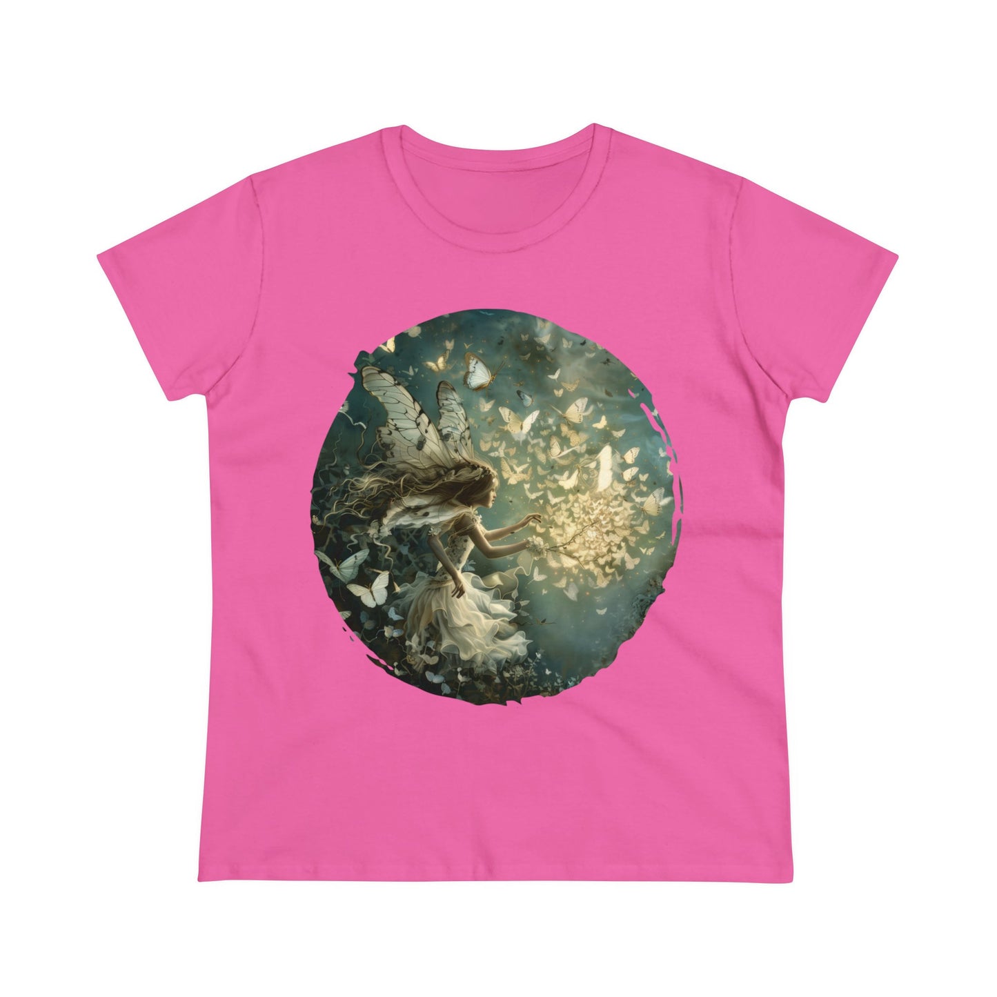 Fairy and Butterflies - Fantasy - Women's Midweight Cotton Tee