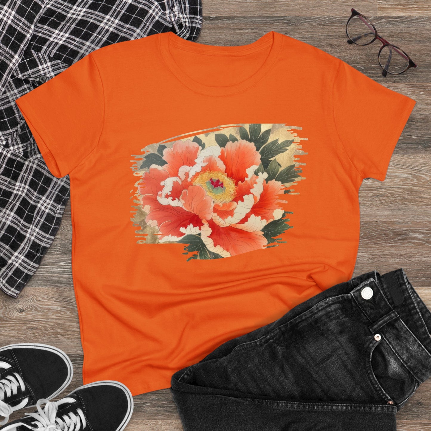 Peony - Flower - Women's Midweight Cotton Tee