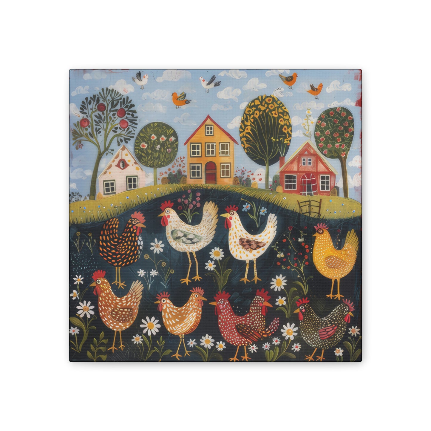 Chickens - Canvas Stretched, 0.75" - Canvas Stretched, 0.75"