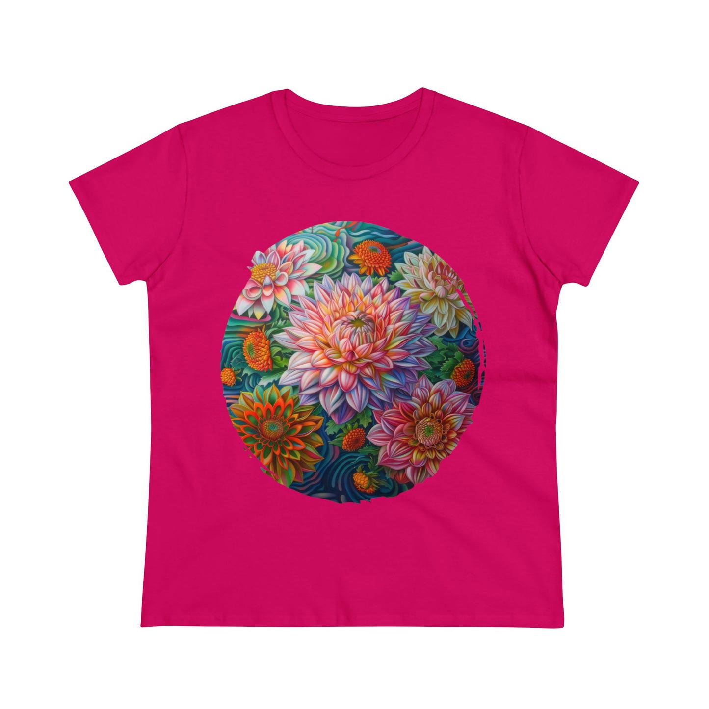 Pastel Flowers - Women's Midweight Cotton Tee