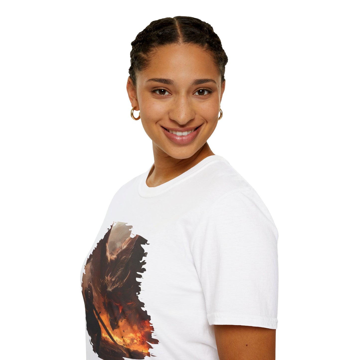 Fighter and Dragon - Unisex Softstyle T-Shirt