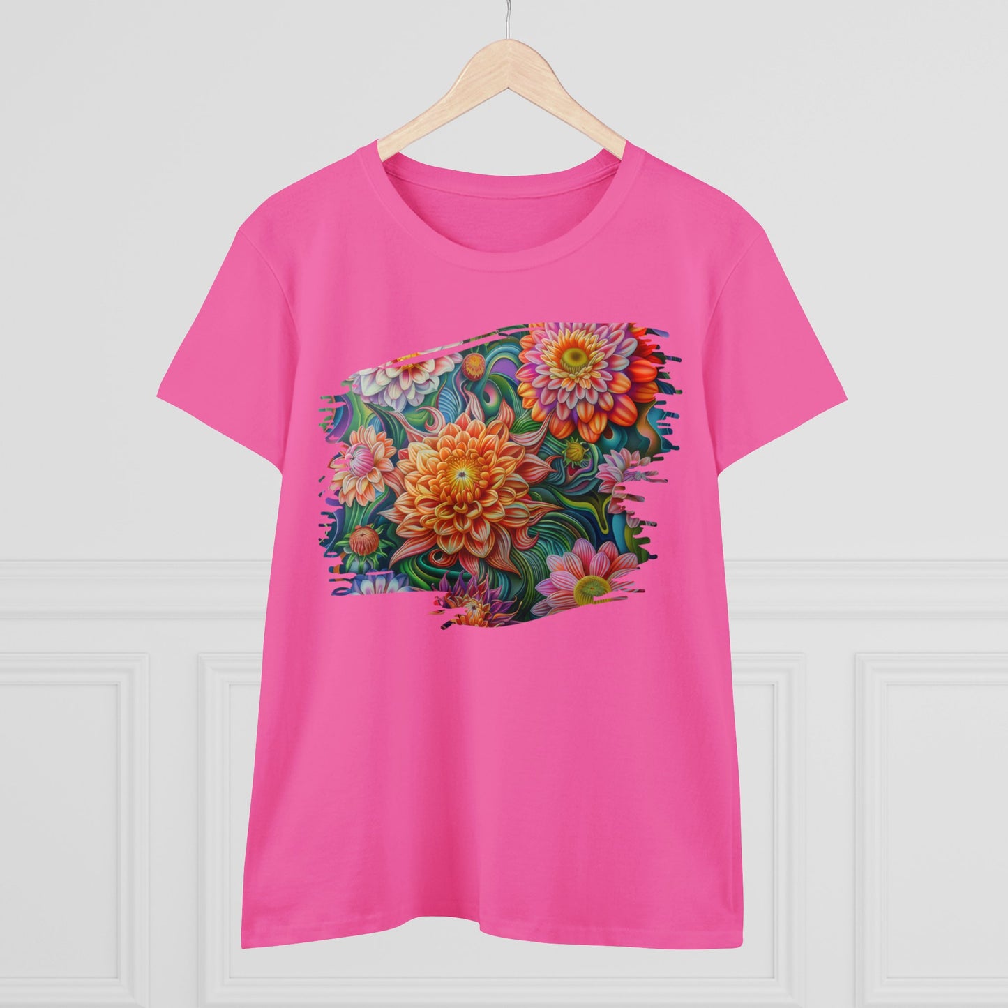 Pastel Flowers - Women's Midweight Cotton Tee