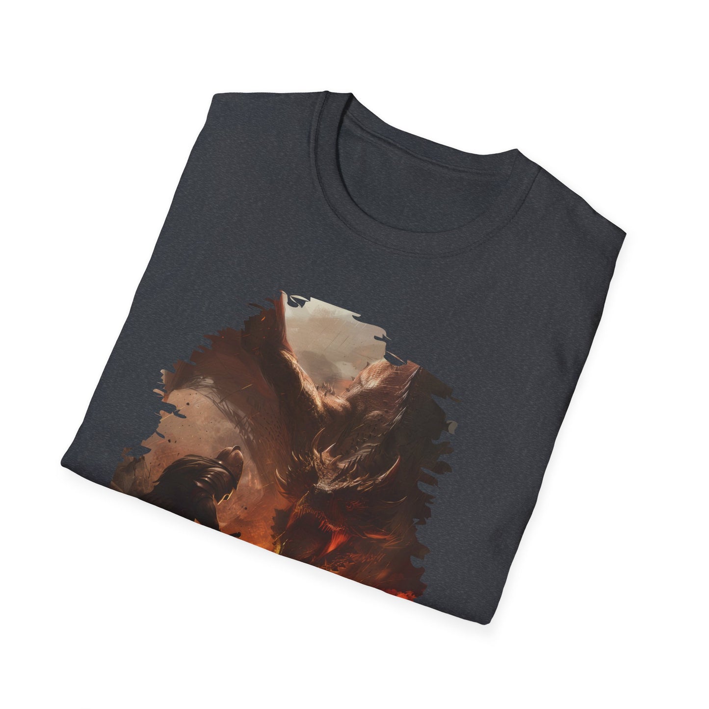 Fighter and Dragon - Unisex Softstyle T-Shirt