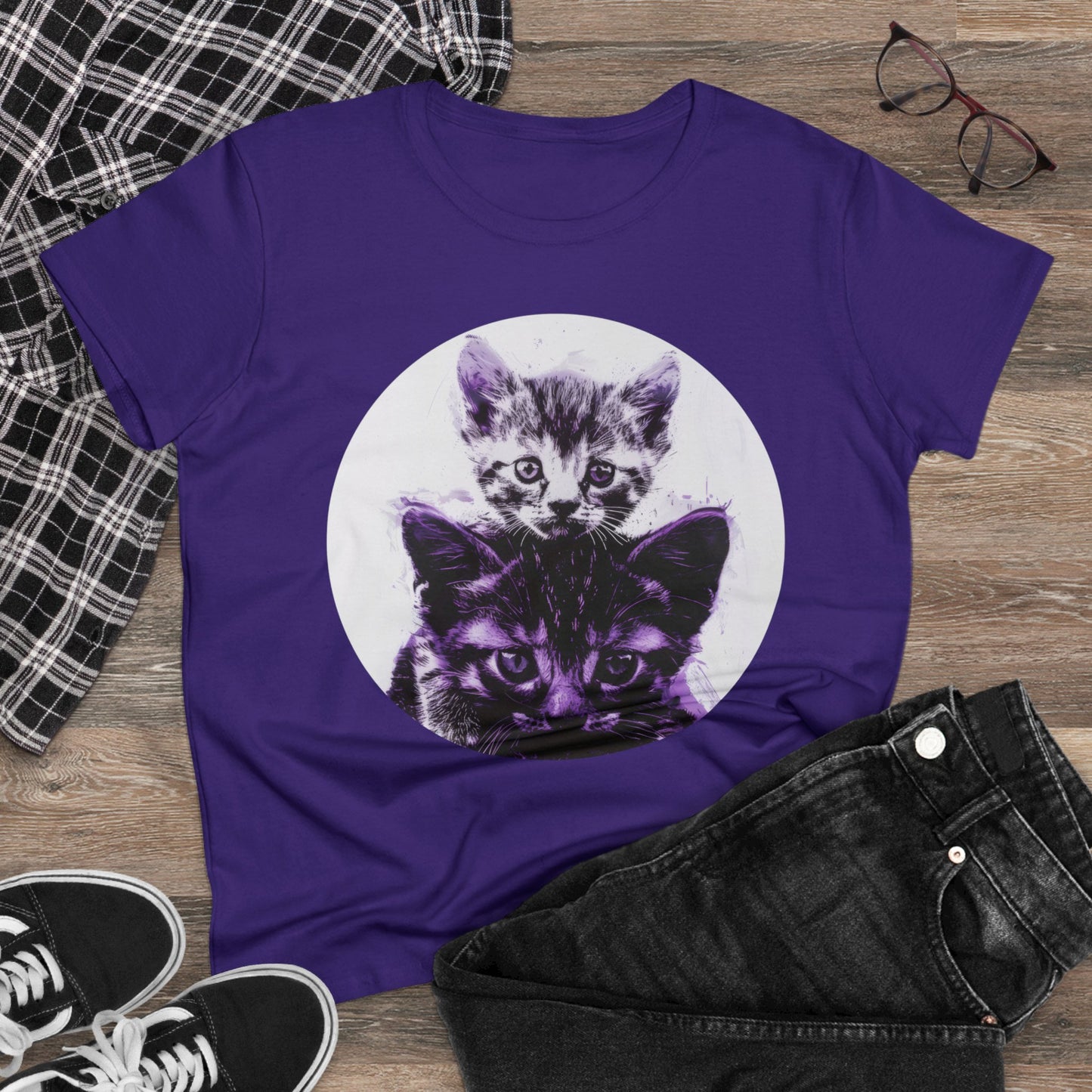 Stacked Cats - Women's Midweight Cotton Tee