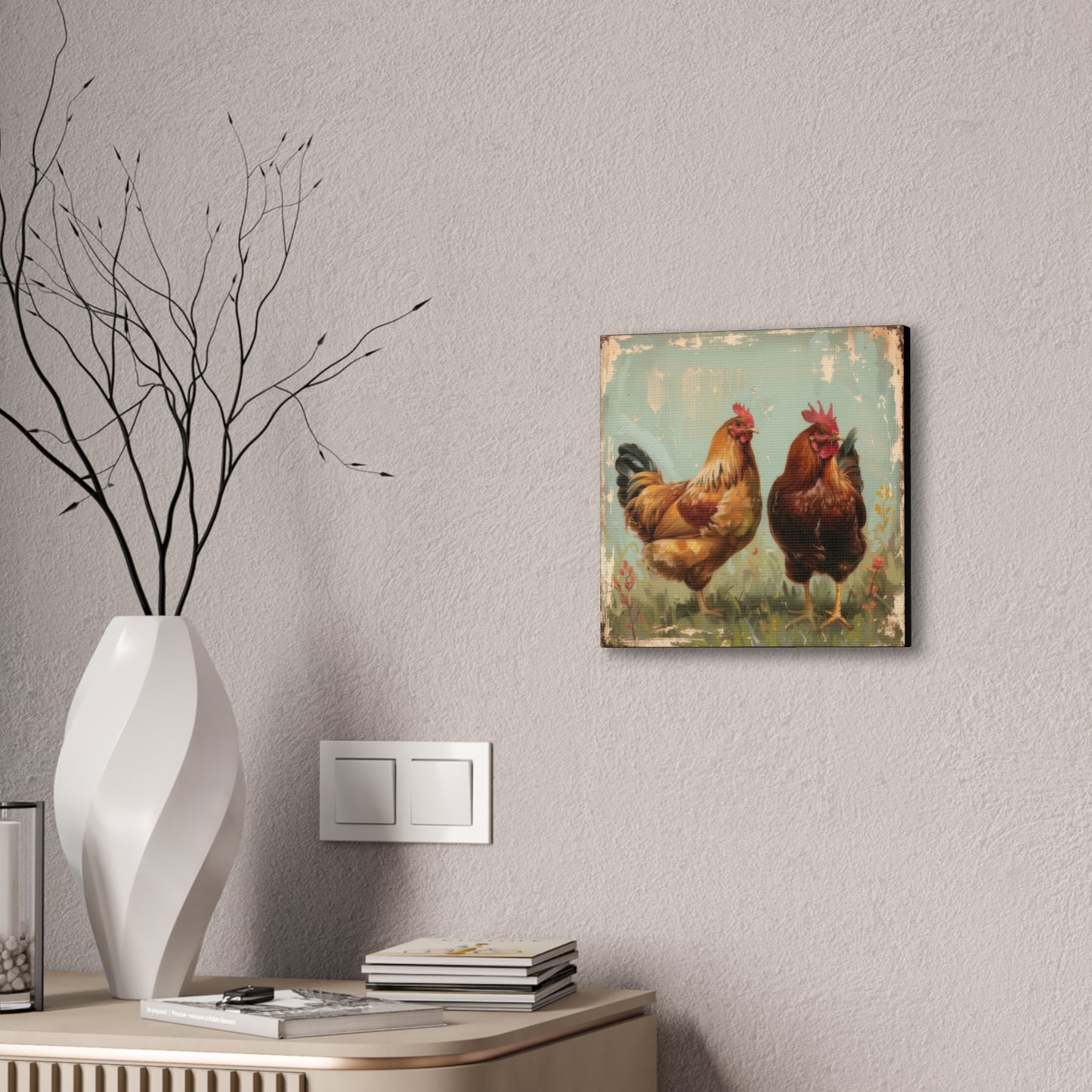 Chickens - Canvas Stretched, 0.75" - Canvas Stretched, 0.75"