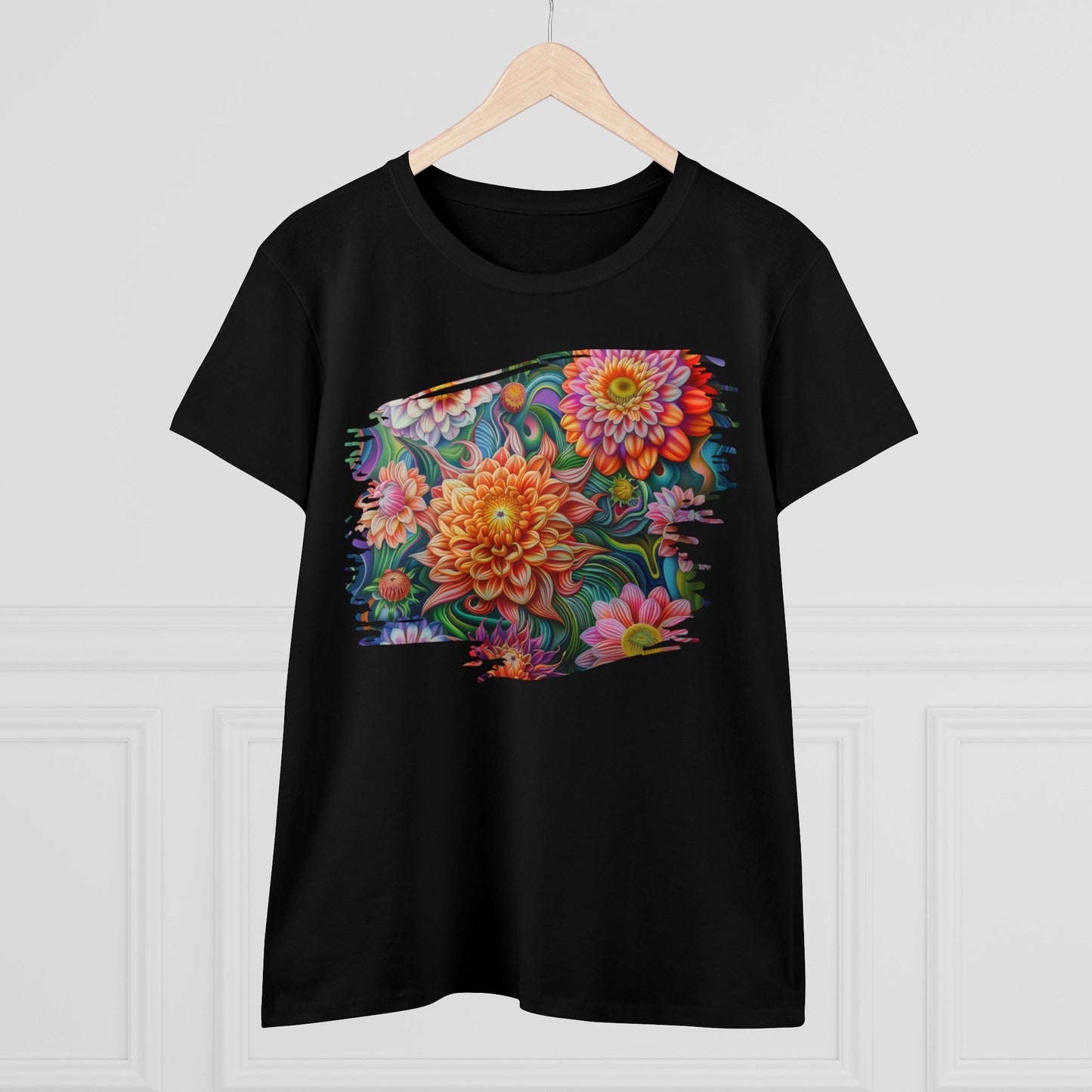 Pastel Flowers - Women's Midweight Cotton Tee