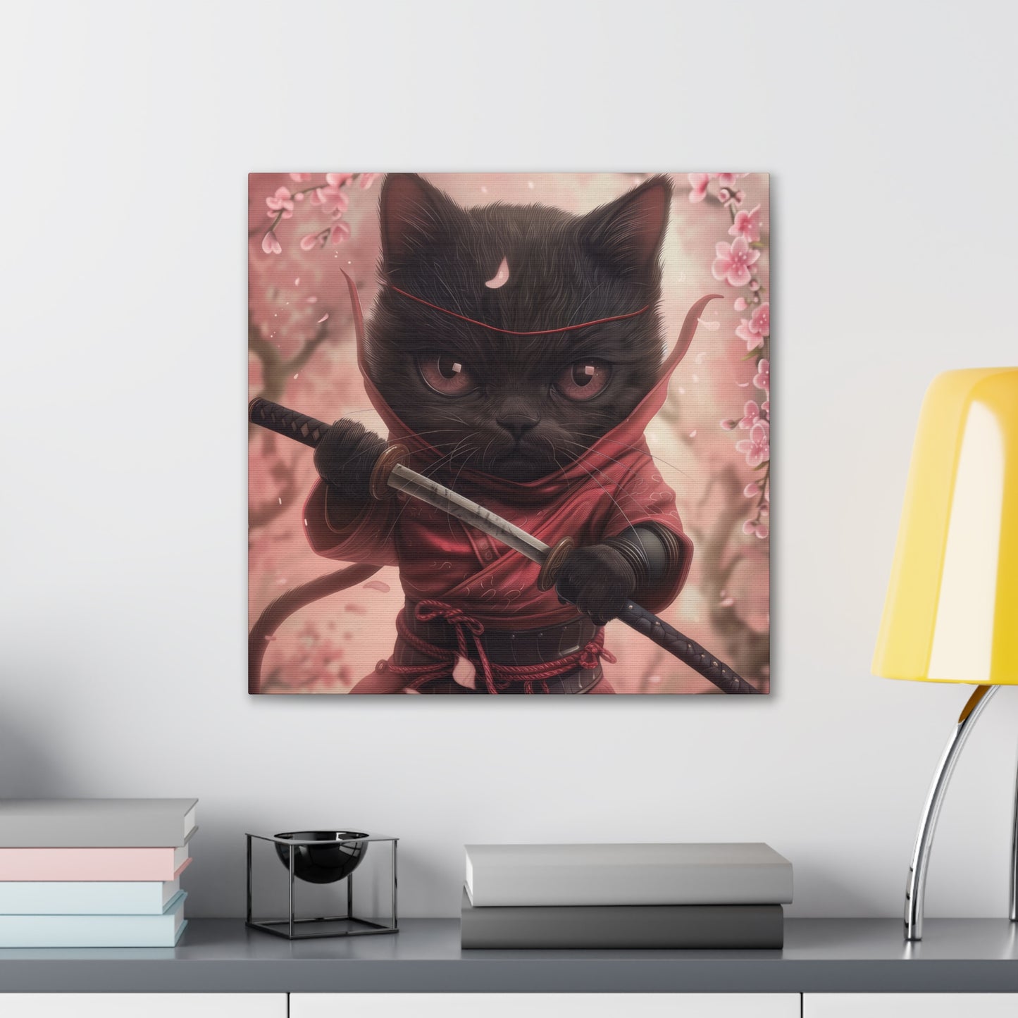 Ninja Kitty - Canvas Stretched, 0.75"