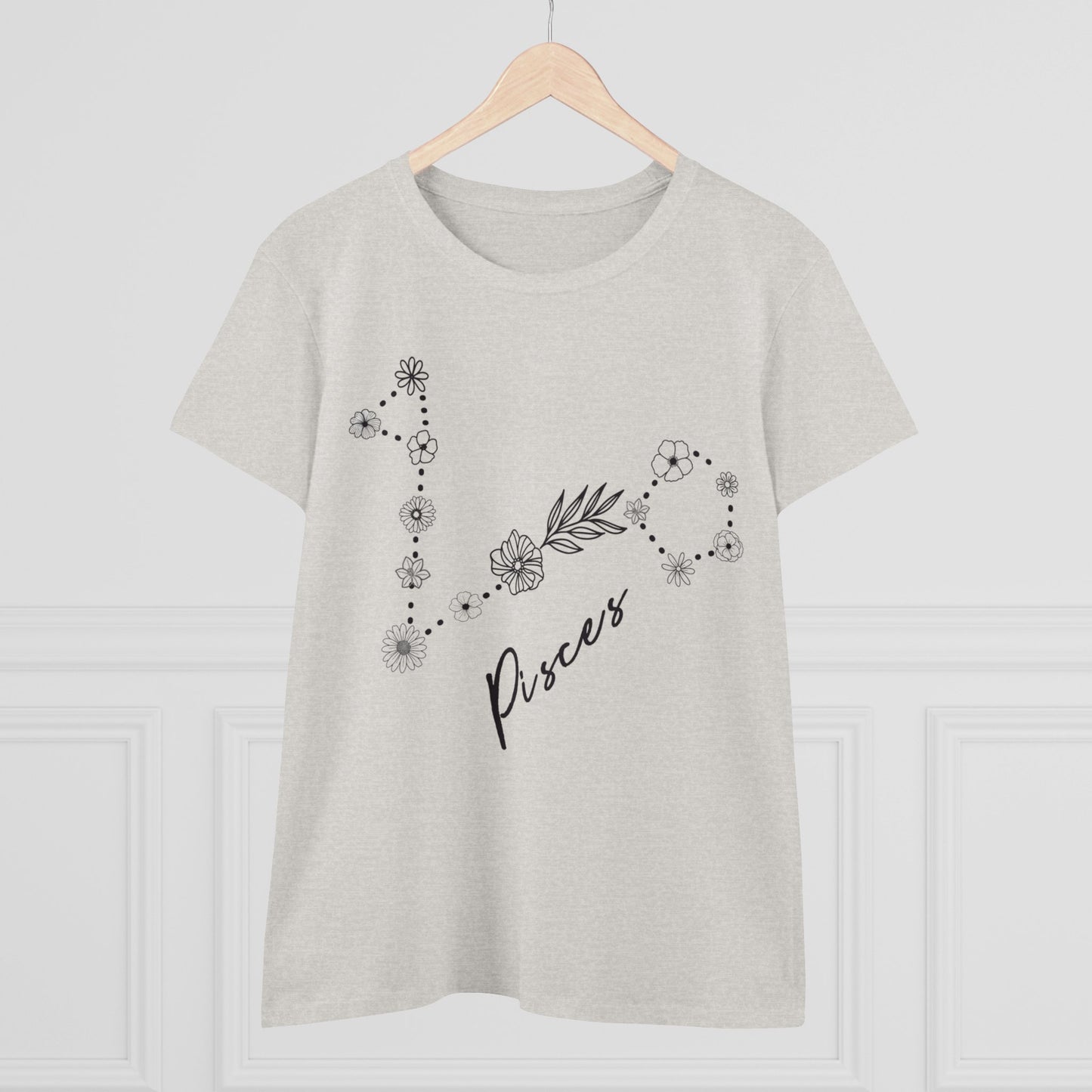 Flower Constellation - Pisces - Astrology - Women's Midweight Cotton Tee