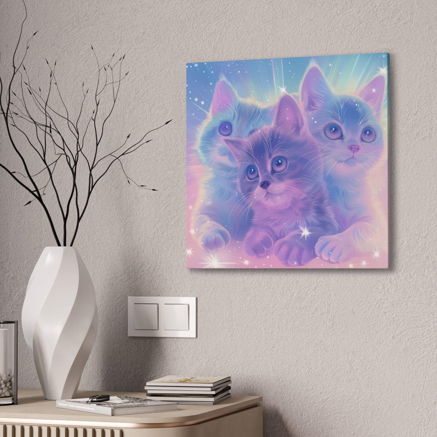 Sparkly Kitties - Canvas Stretched, 0.75"