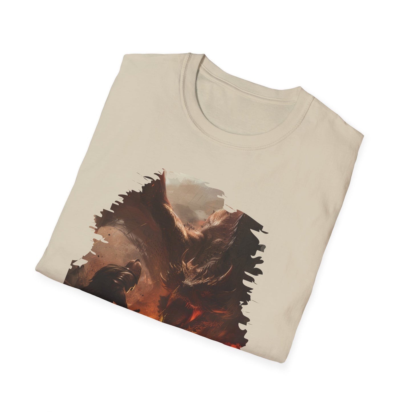 Fighter and Dragon - Unisex Softstyle T-Shirt