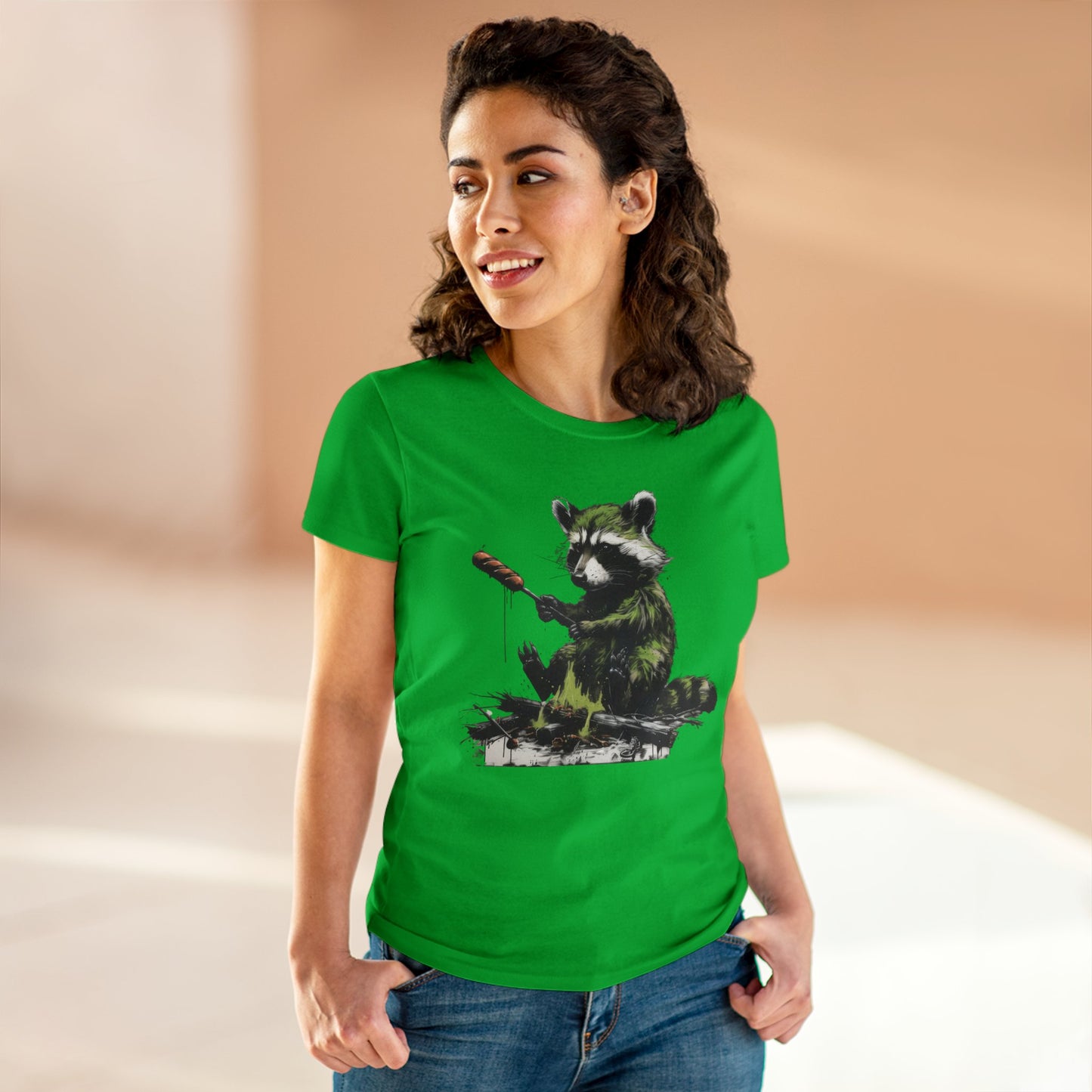 Raccoon Cookout - Women's Midweight Cotton Tee