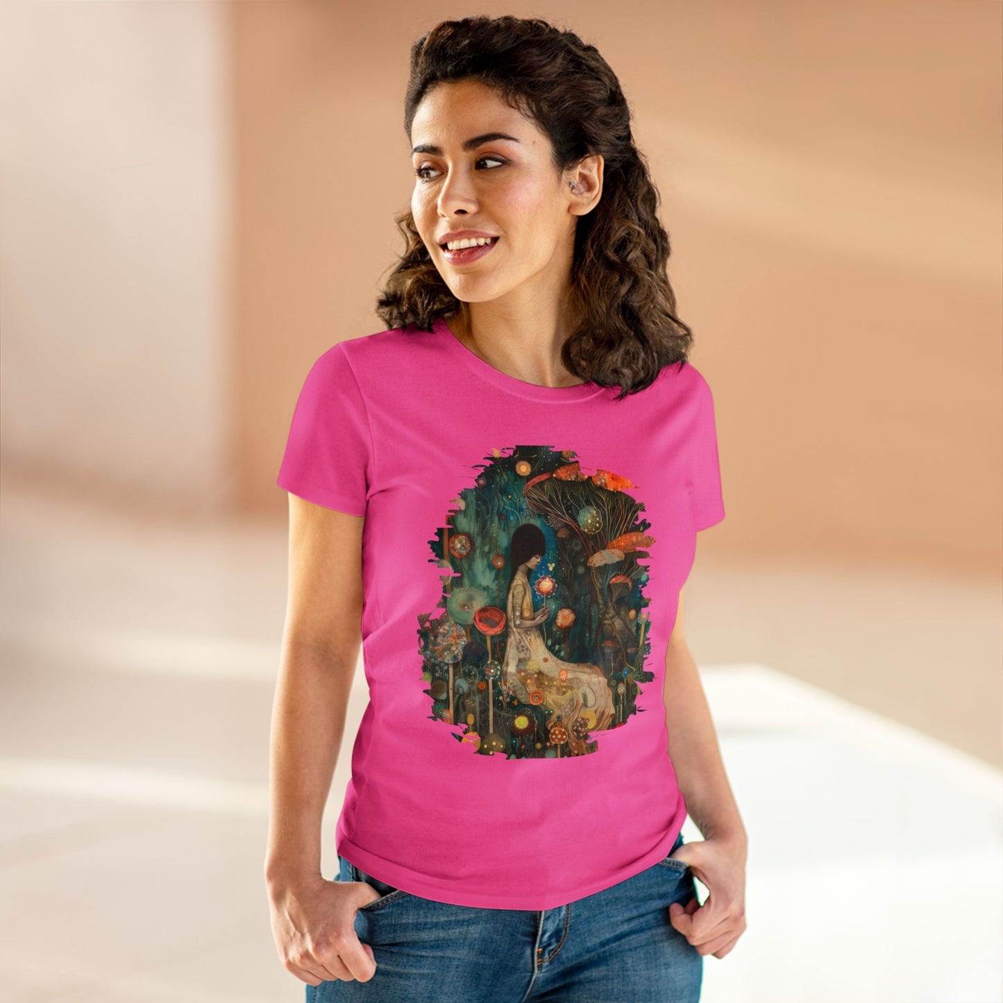 Mushroom Girl - Women's Midweight Cotton Tee