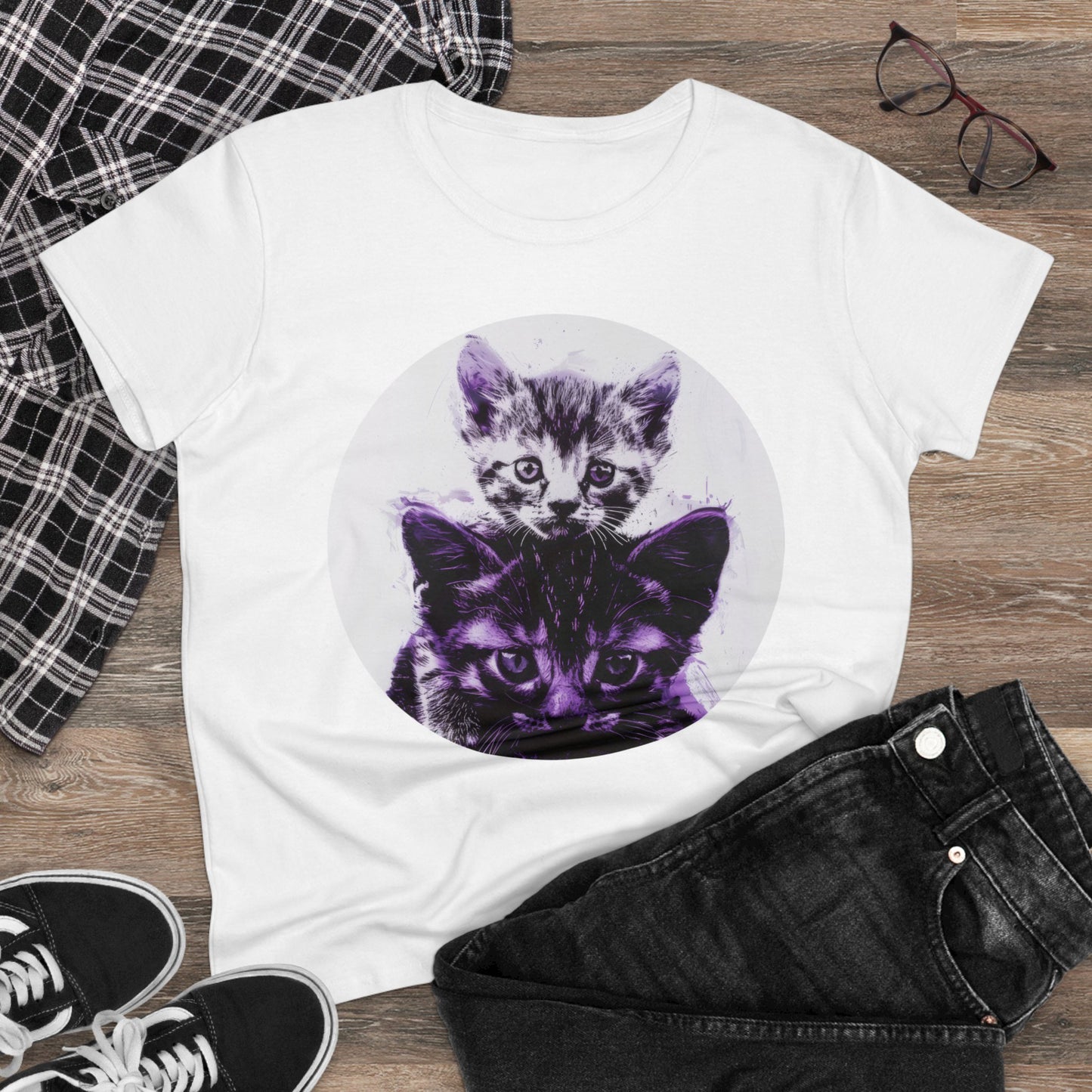 Stacked Cats - Women's Midweight Cotton Tee