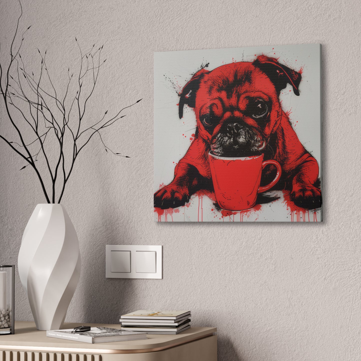 Coffee Dog - Canvas Stretched, 0.75"