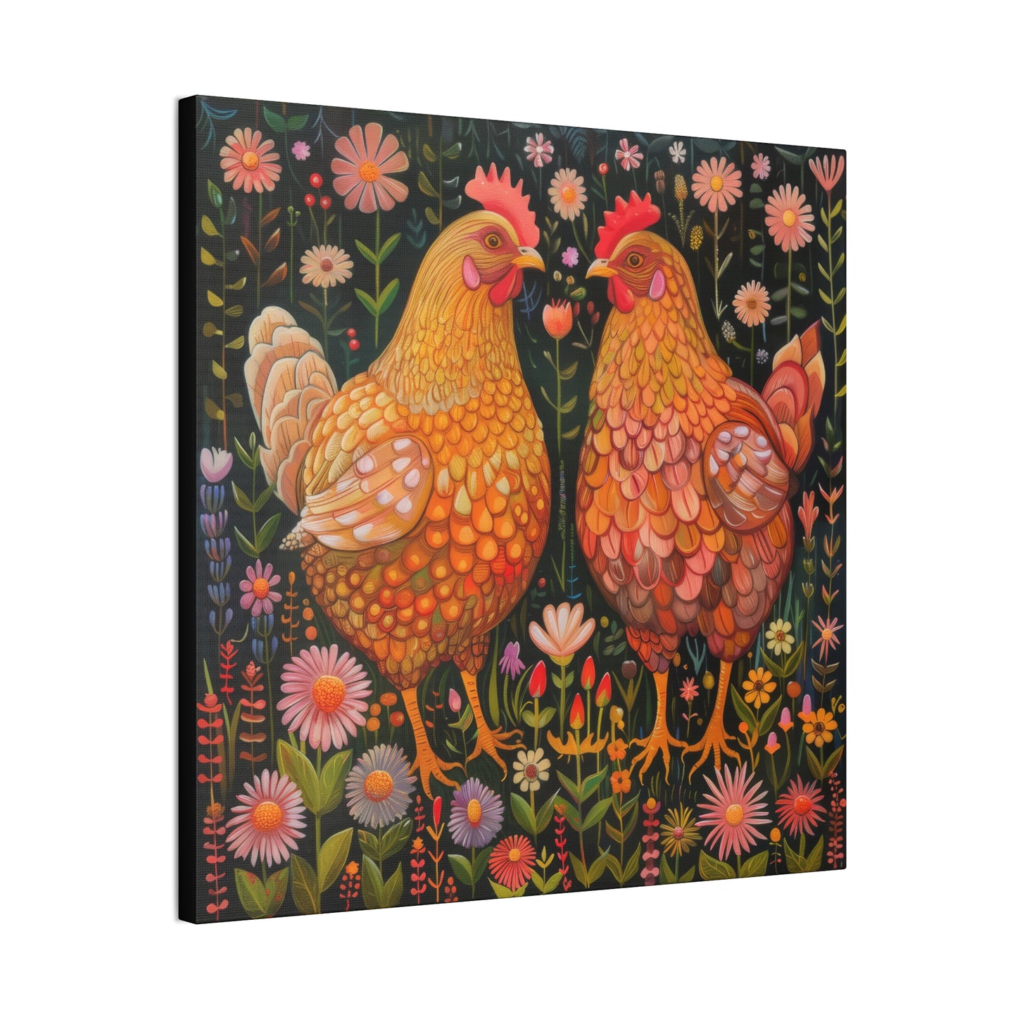 Chickens - Canvas Stretched, 0.75" - Canvas Stretched, 0.75"