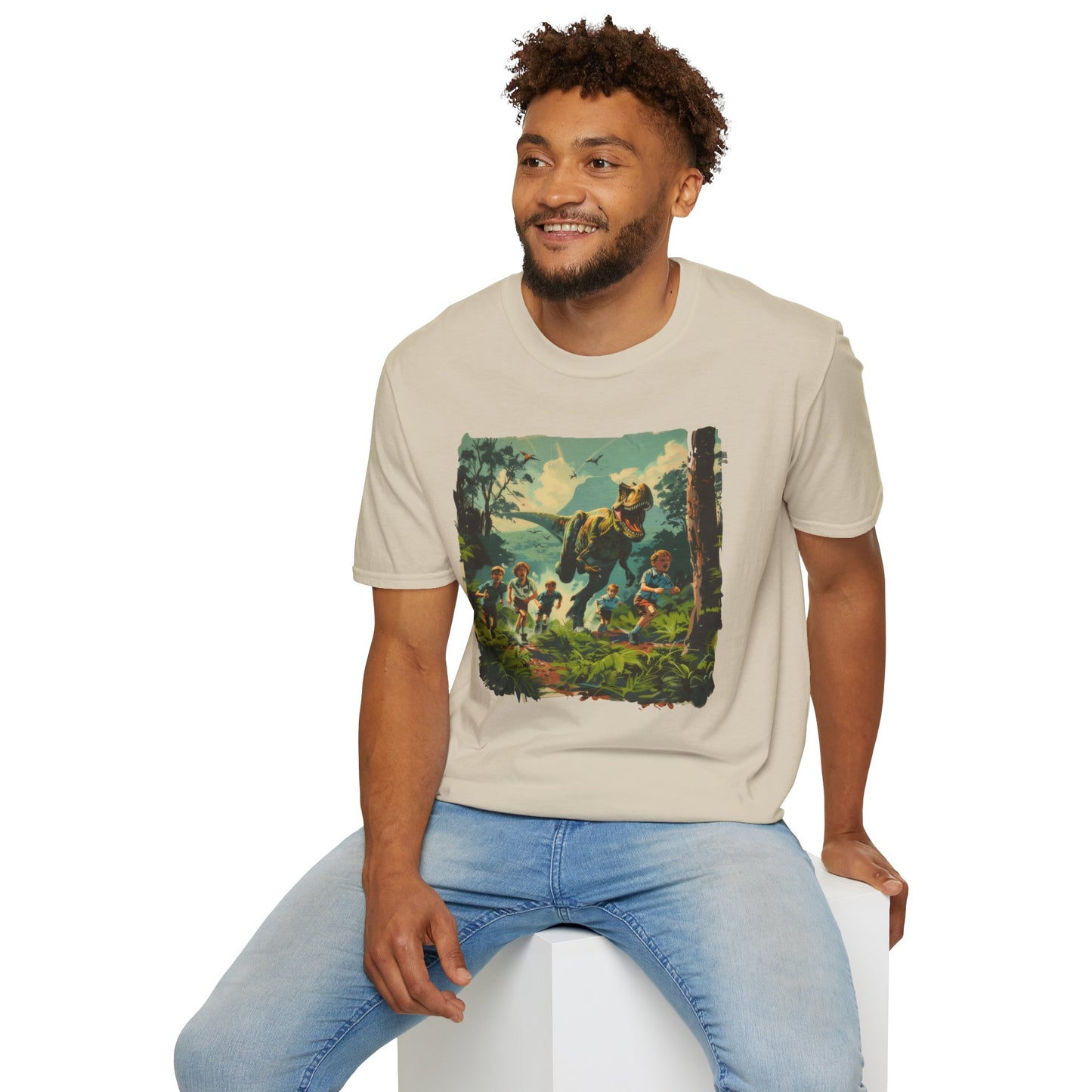 Dinosaur Chase - Unisex Softstyle T-Shirt