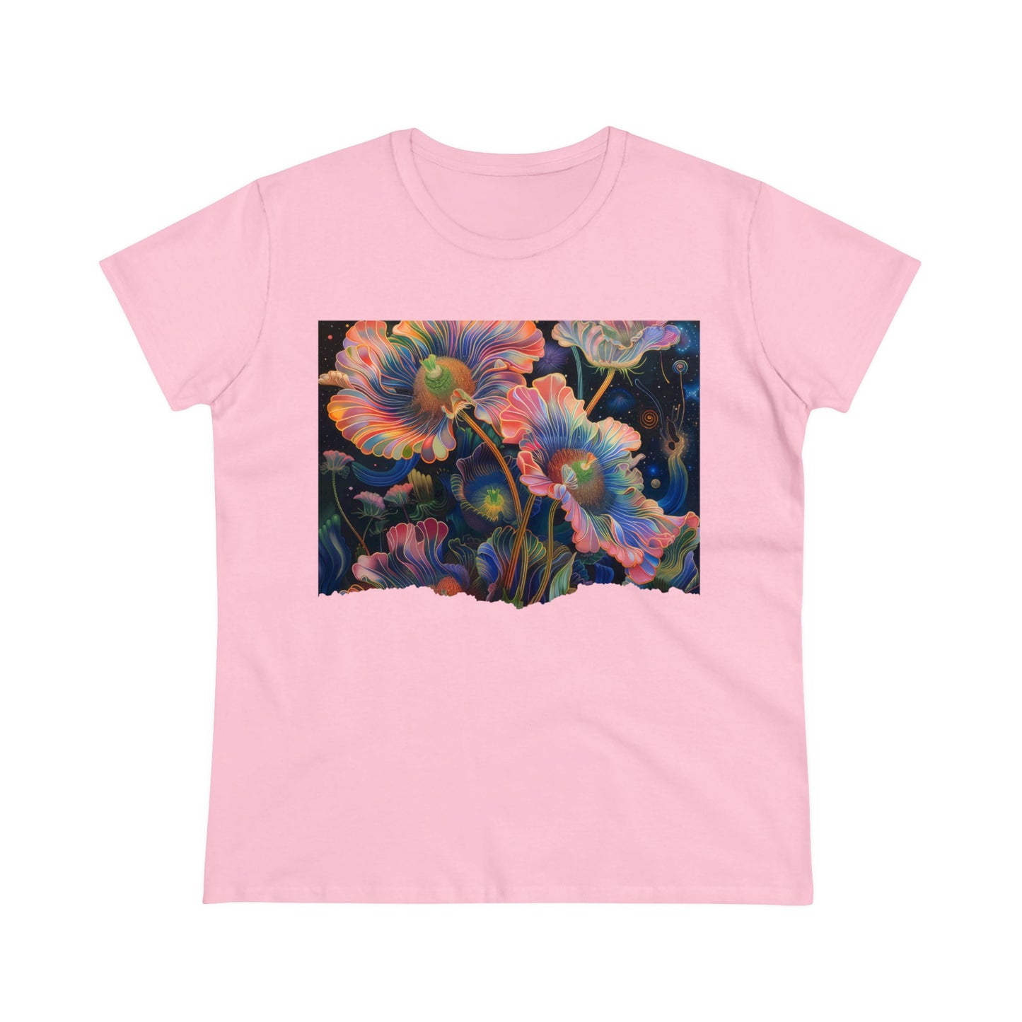 Pastel Flowers - Women's Midweight Cotton Tee