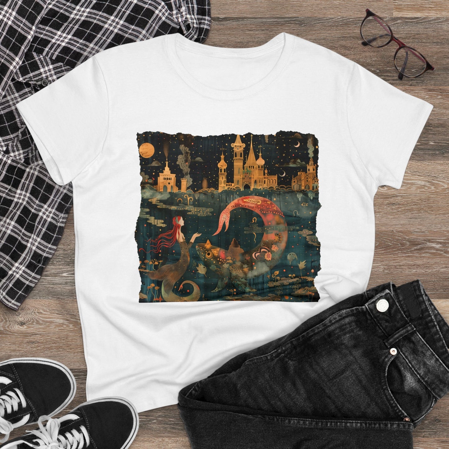 Mermaid - Fantasy - Women's Midweight Cotton Tee