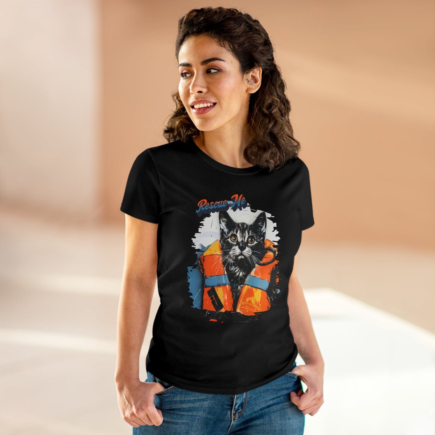 Rescue Cat - Women's Midweight Cotton Tee