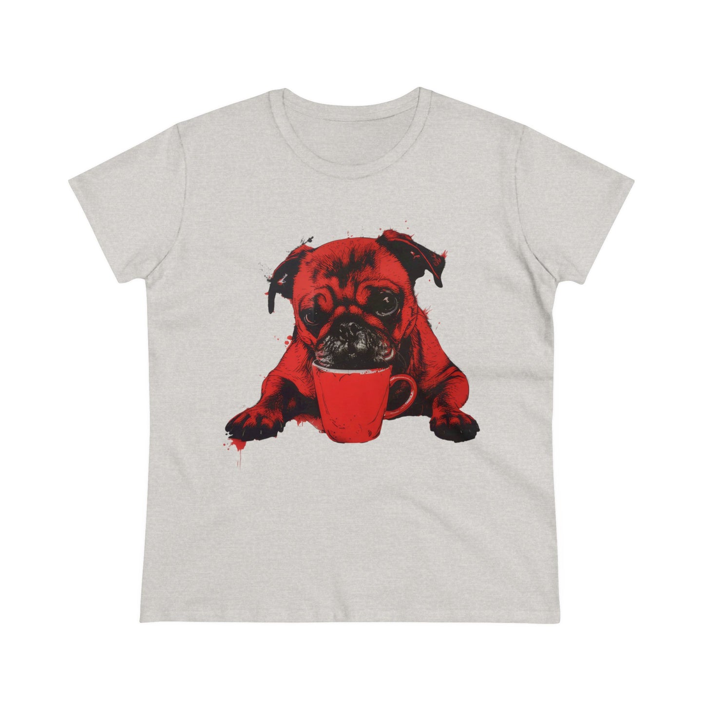 Dog Likes Coffee - Women's Midweight Cotton Tee