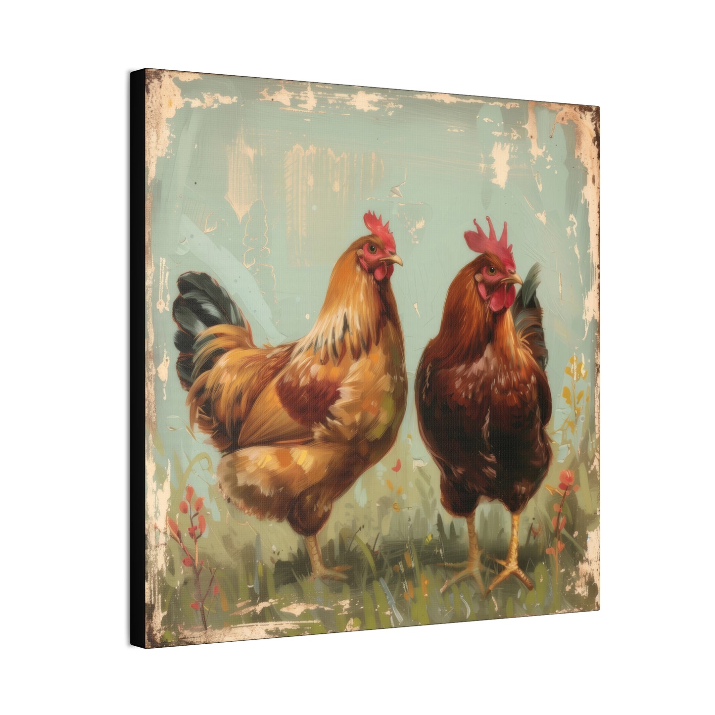 Chickens - Canvas Stretched, 0.75" - Canvas Stretched, 0.75"