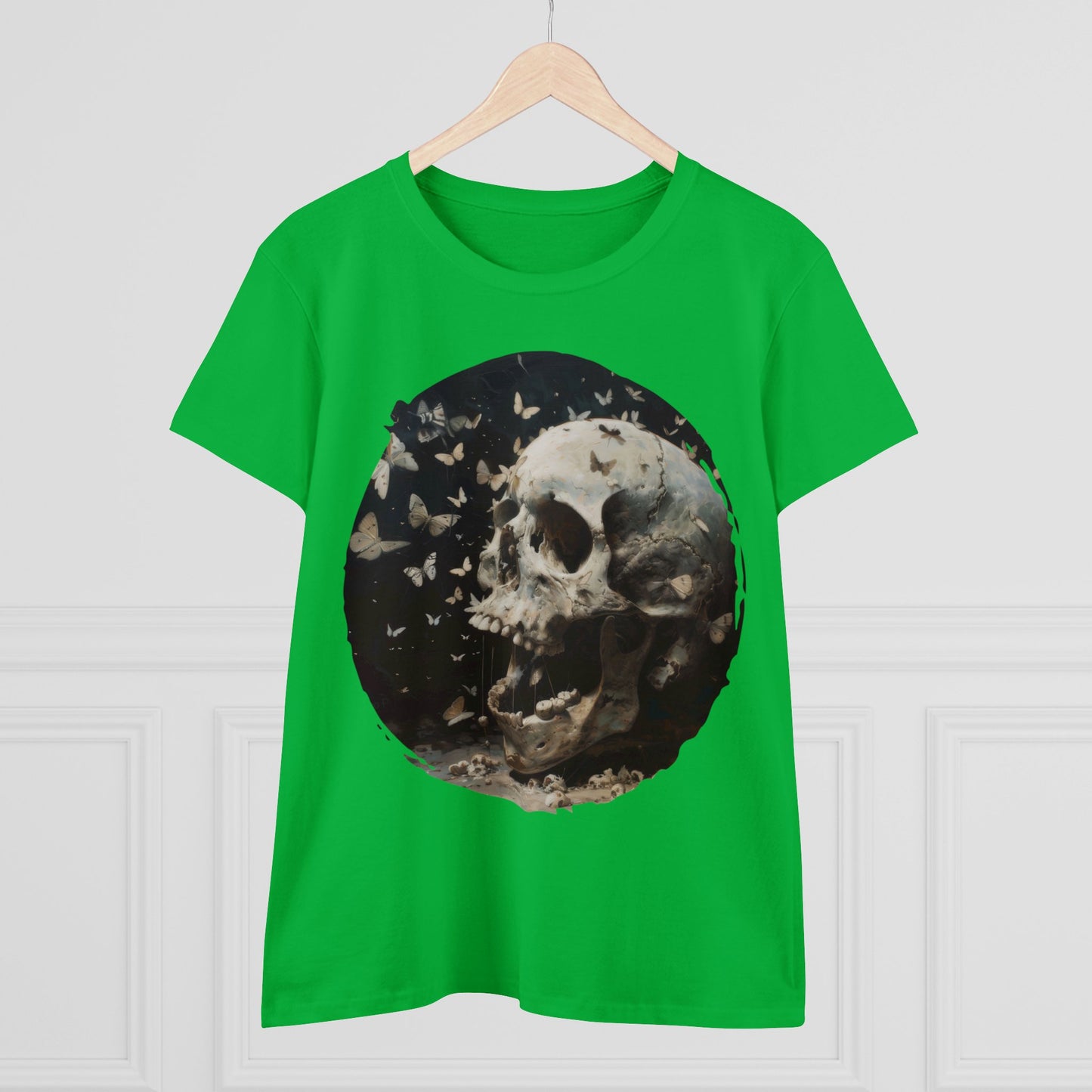 Skull and Butterflies - Women's Midweight Cotton Tee